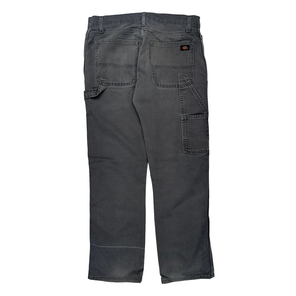 Dickies Double Knee Carpenter Trousers - 34W 30L Grey Cotton Blend Refurbished - Thrifted (note: this is a term often used to describe second- refurbished available on Cerqular