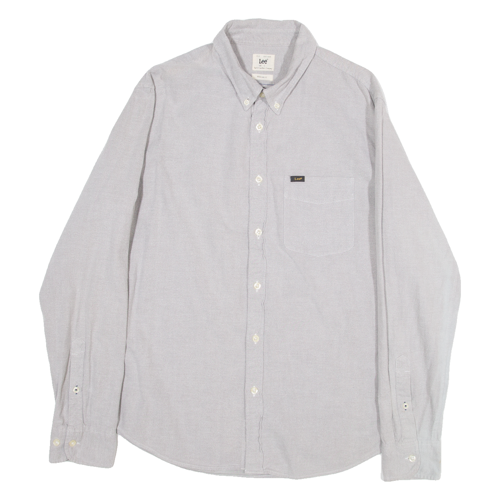 LEE Regular Fit Mens Plain Shirt Grey Long Sleeve L Refurbished - N/A refurbished available on Cerqular