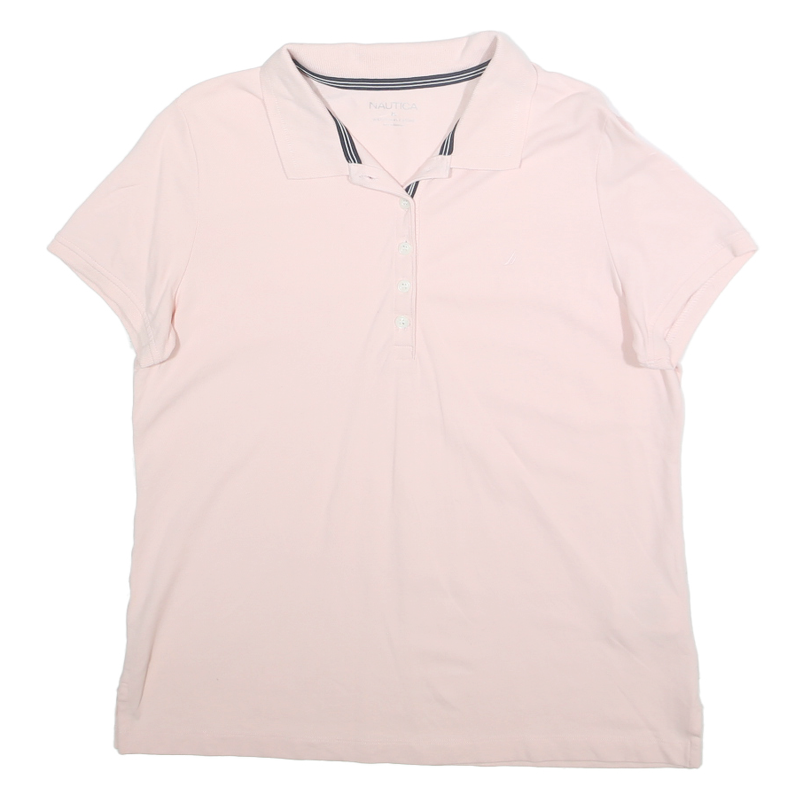 NAUTICA Womens Pink Cotton Blend Polo Shirt XL Short Sleeve Plain Casual Refurbished - N/A refurbished available on Cerqular