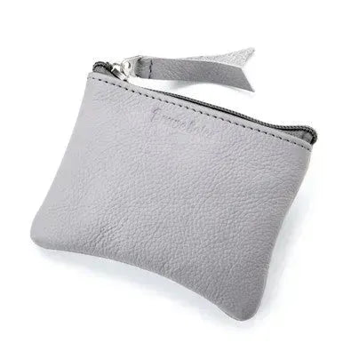 The Dinero Upcycled Leather Coin Purse | Color: Cloudy Grey Refurbished - Brave Soles refurbished available on Cerqular