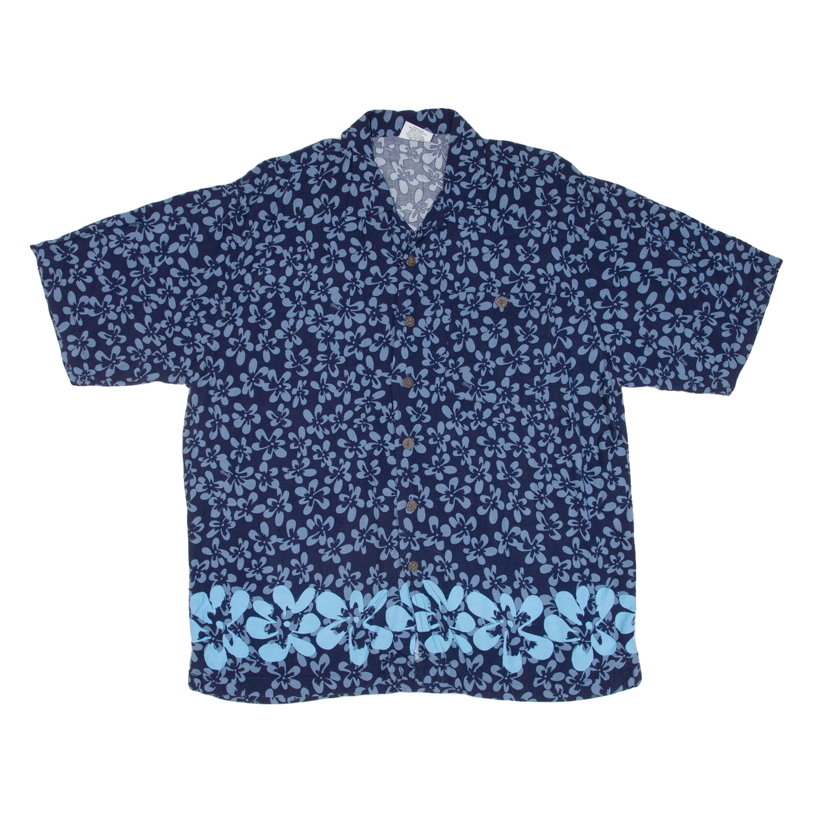 BONE Mens Hawaiian Shirt Blue Floral L Refurbished - N/A refurbished available on Cerqular