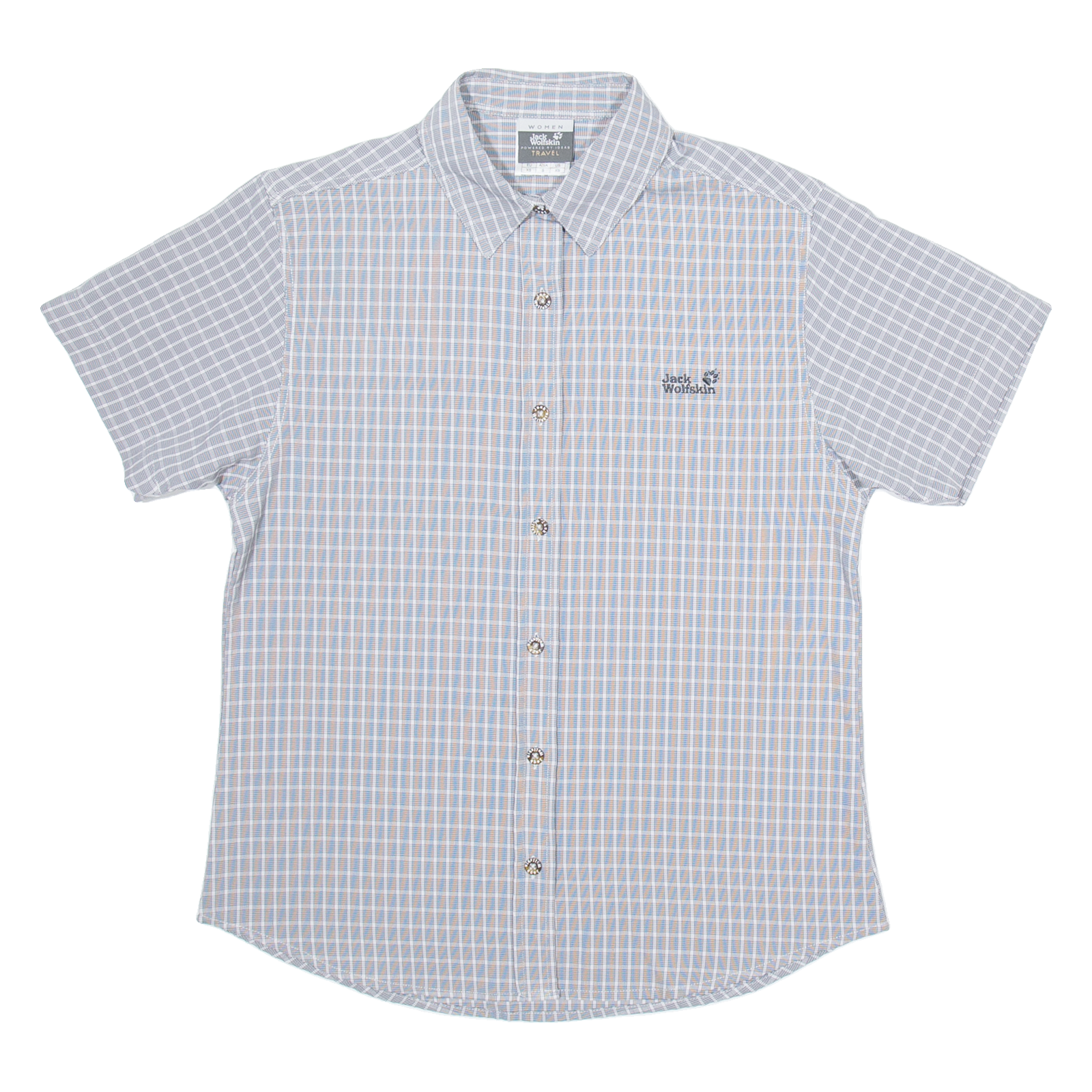 JACK WOLFSKIN Womens Shirt Grey Check XS Refurbished - N/A refurbished available on Cerqular