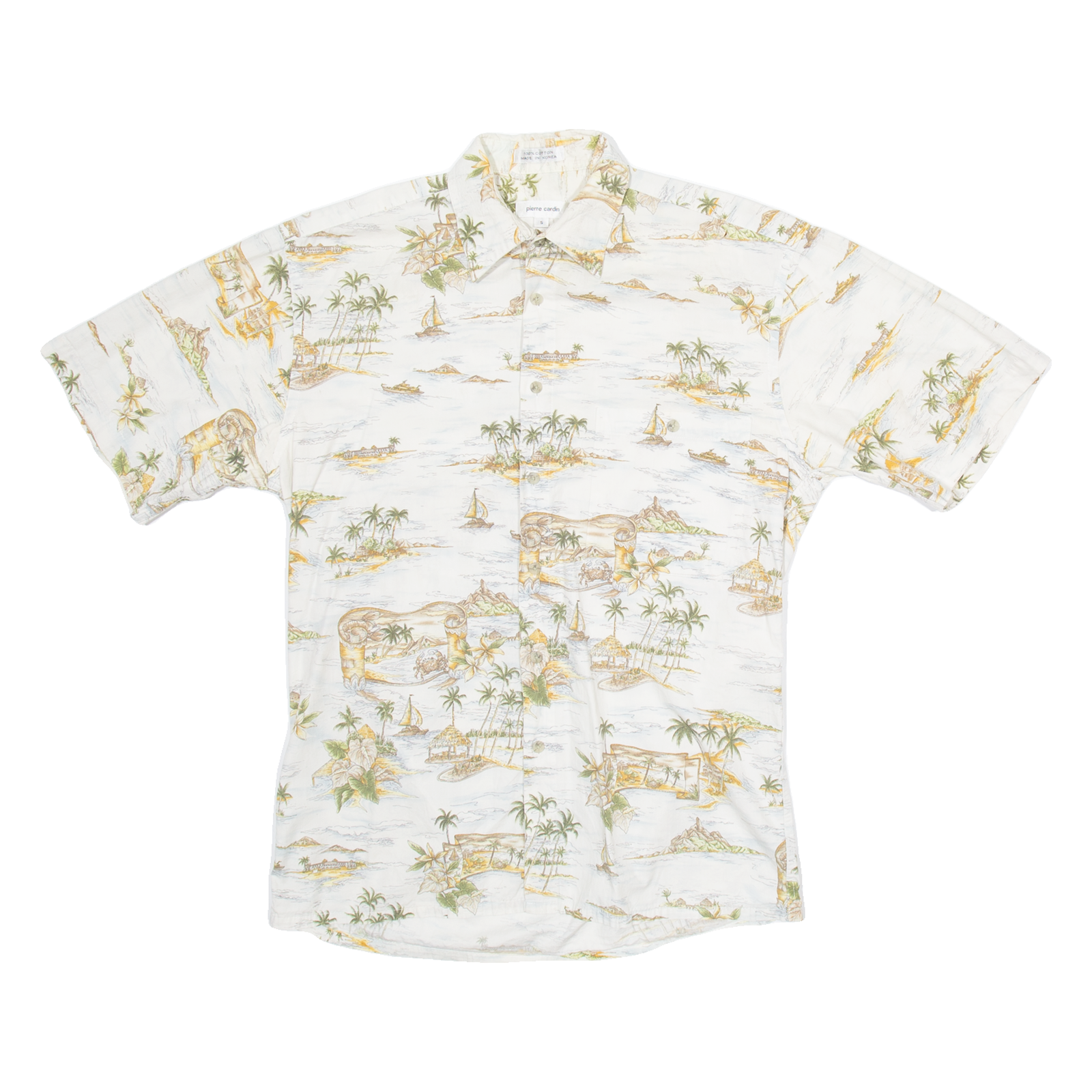 PIERRE CARDIN Mens Shirt Beige Crazy Pattern S Refurbished - N/A refurbished available on Cerqular