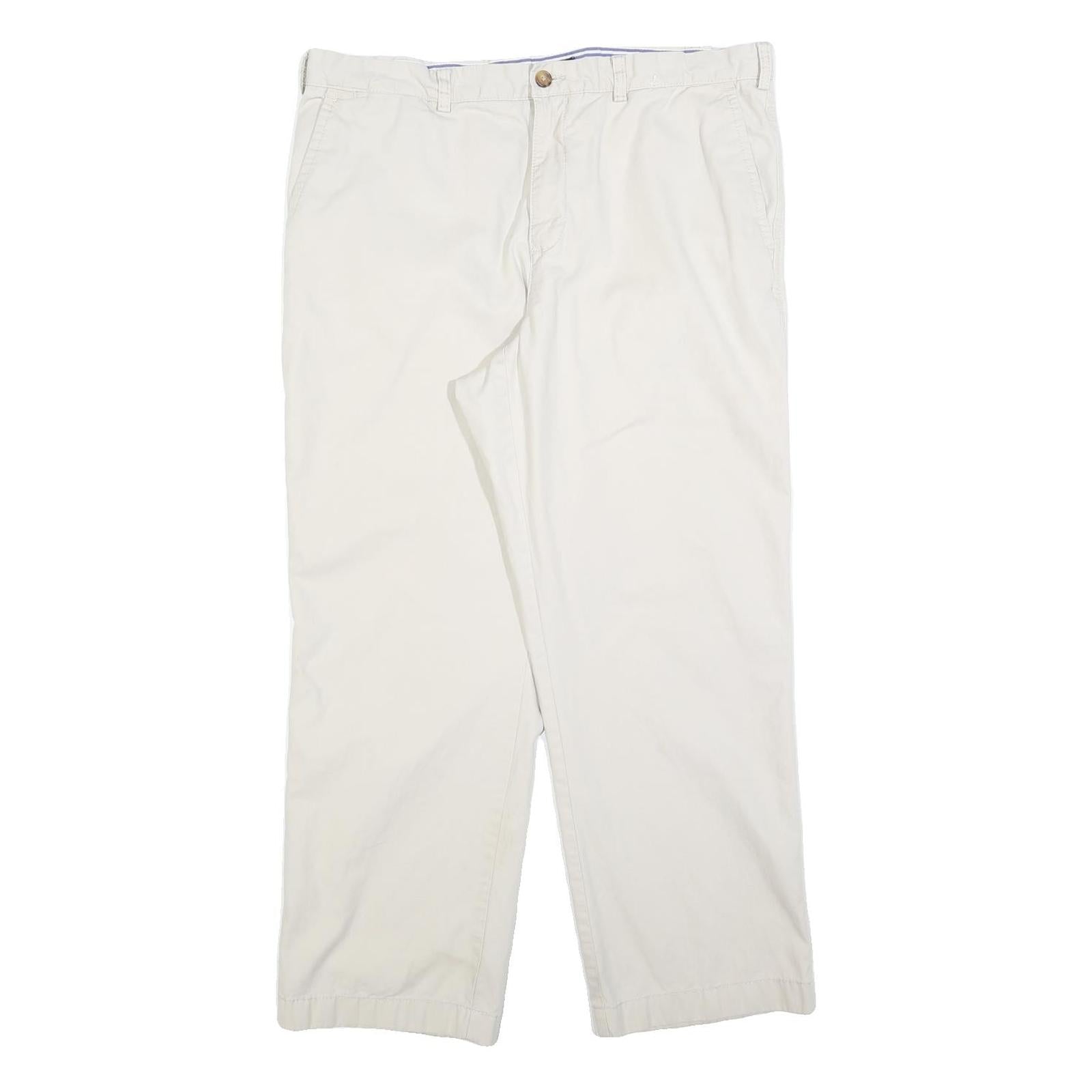 TOMMY HILFIGER Mens Cotton Blend White Regular Straight Trousers W38 L30 Casual Refurbished - N/A refurbished available on Cerqular