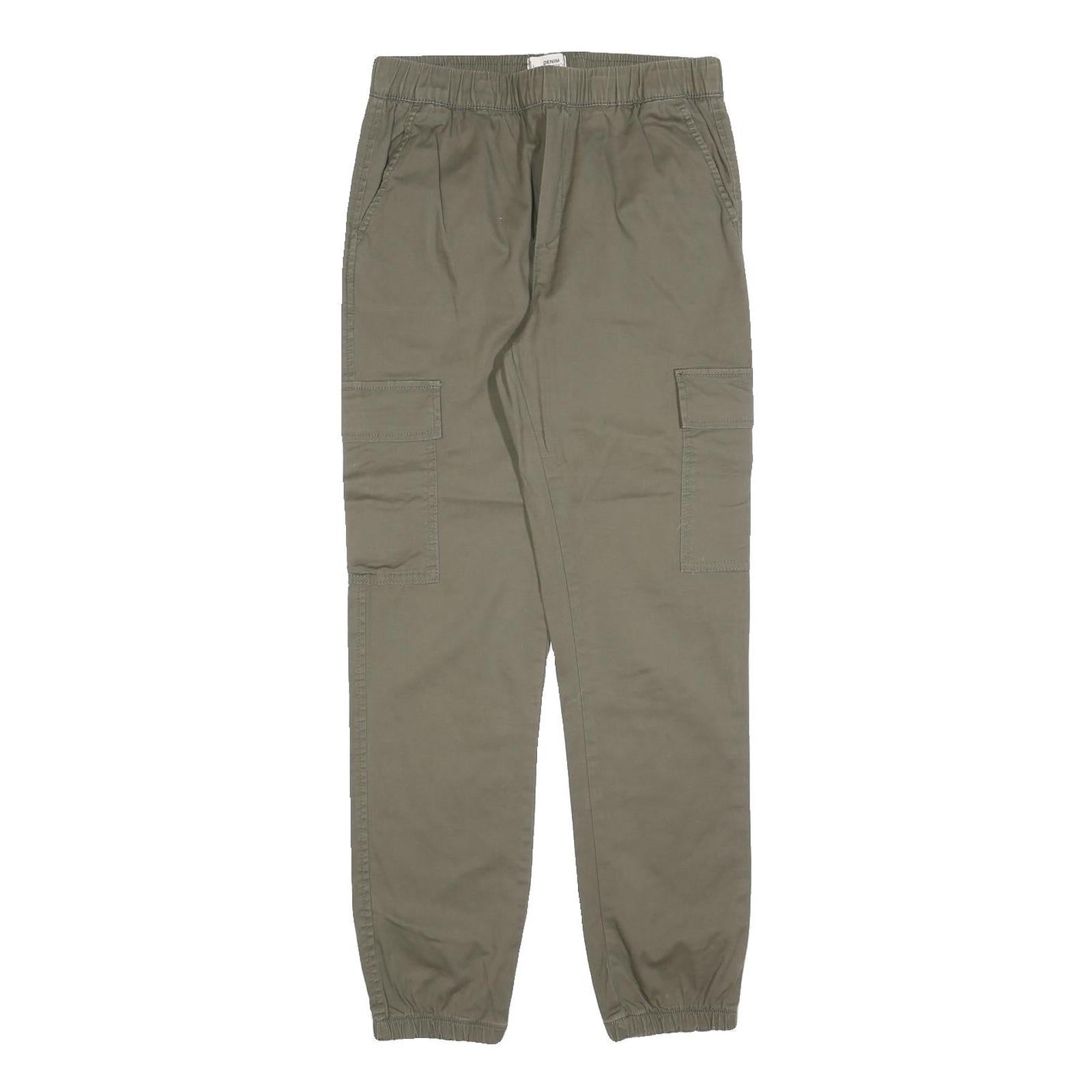 TALLY WEIJL Womens Regular Green Cotton Blend Cargo Trousers W26 L28 Refurbished - N/A refurbished available on Cerqular