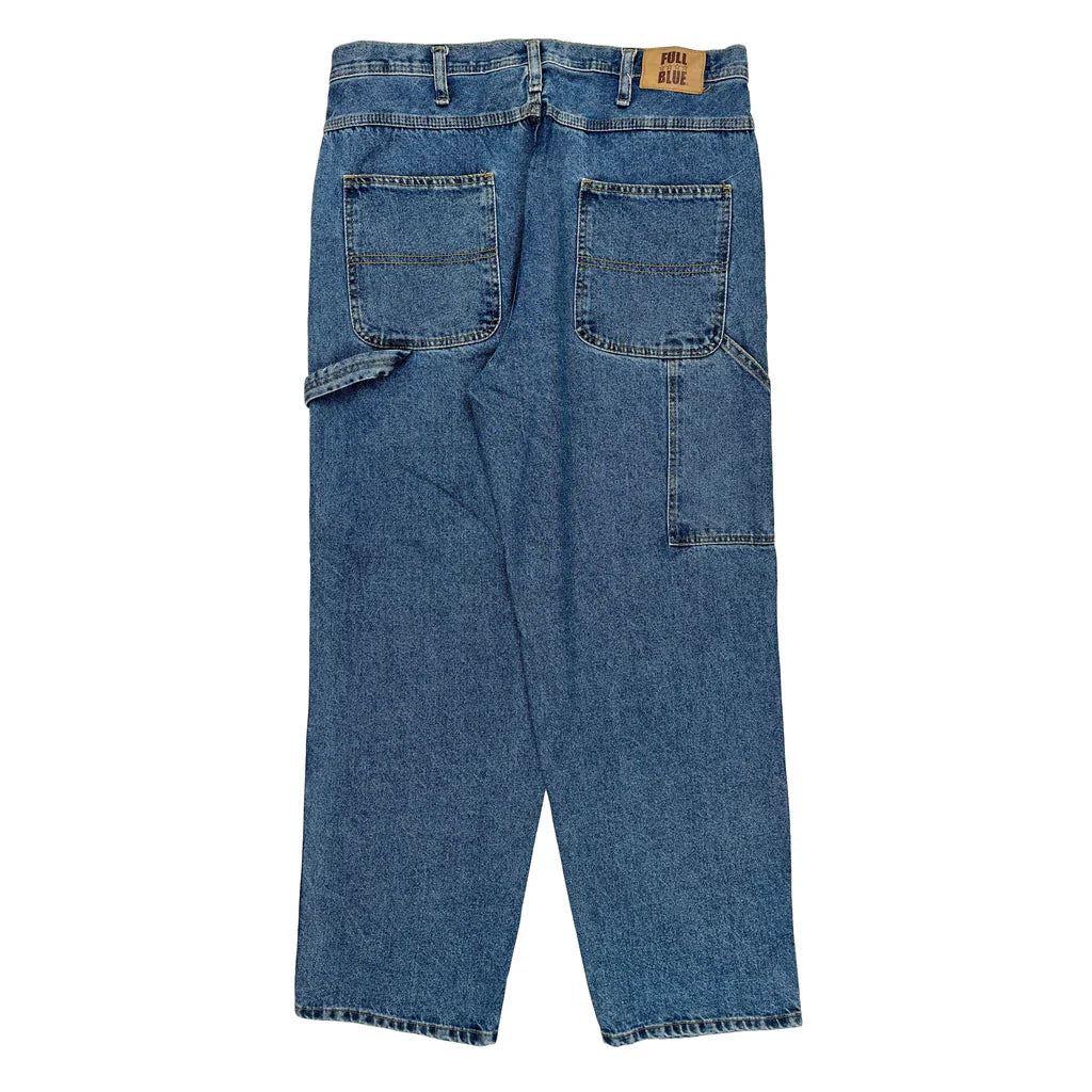 Unbranded Cargo Carpenter Jeans - 36W 30L Blue Cotton Refurbished - Thrifted (note: this is a term often used to describe second- refurbished available on Cerqular