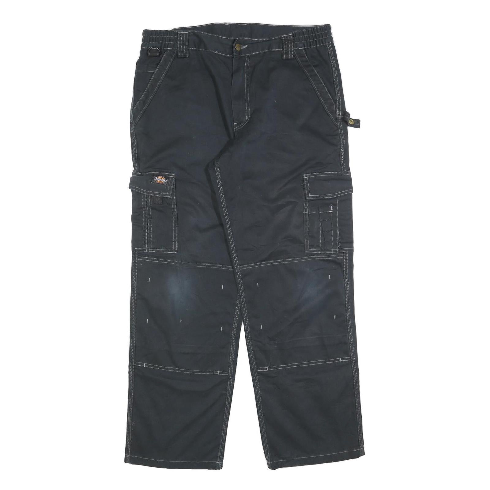 DICKIES Mens Cotton Blend Black Relaxed Cargo Trousers W36 L32 Workwear Utility Refurbished - N/A refurbished available on Cerqular