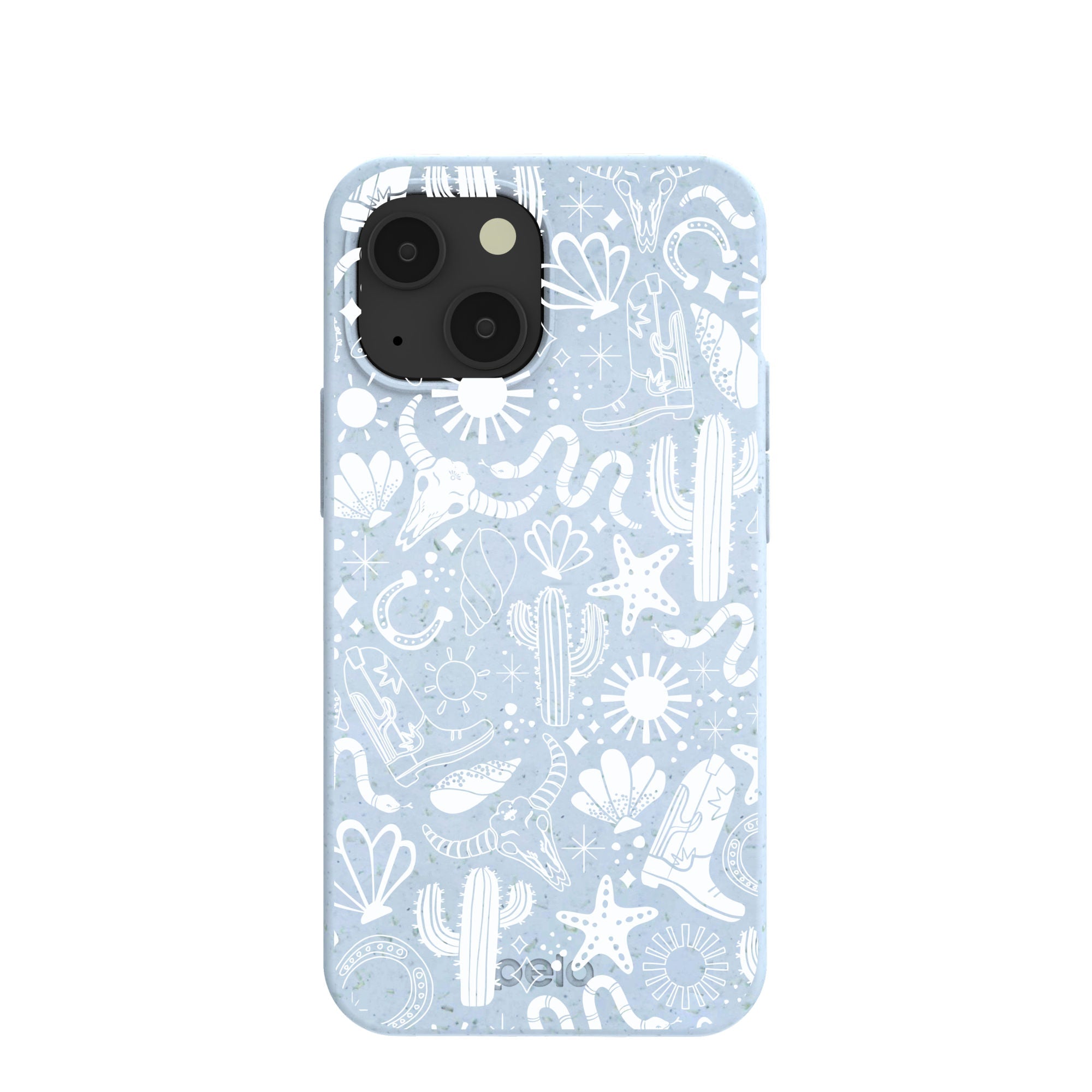 Powder Blue Coastal Rodeo iPhone 13 Mini Case Refurbished - Pela Case refurbished available on Cerqular