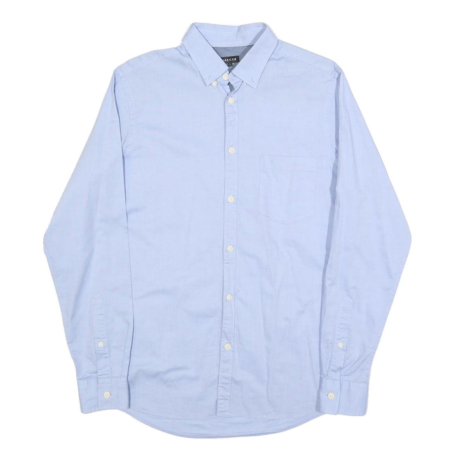 JAEGER Mens Blue Shirt S Button-Down Collar Long Sleeve Cotton Blend Classic Refurbished - N/A refurbished available on Cerqular