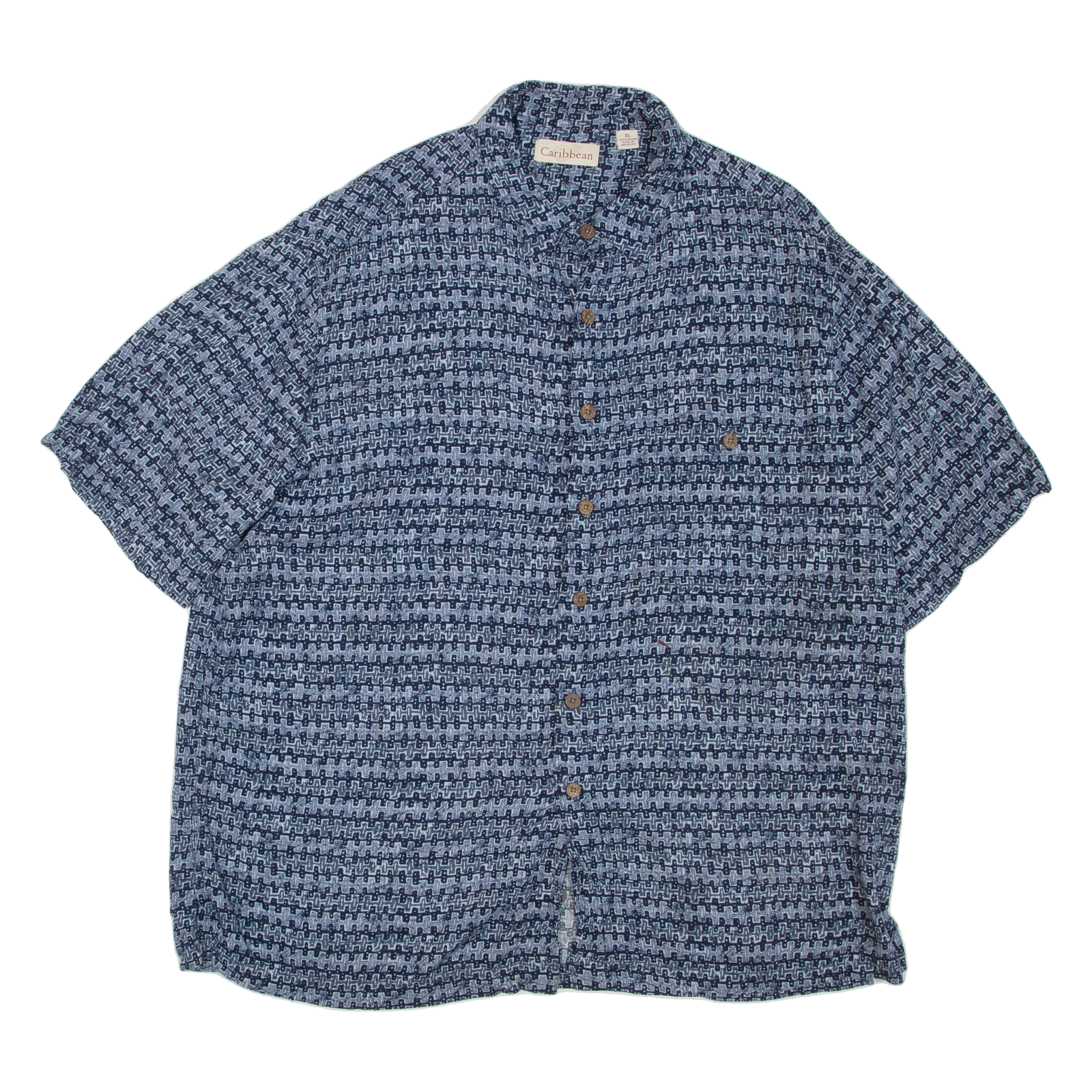 CARIBBEAN Mens Shirt Blue Geometric XL Refurbished - N/A refurbished available on Cerqular