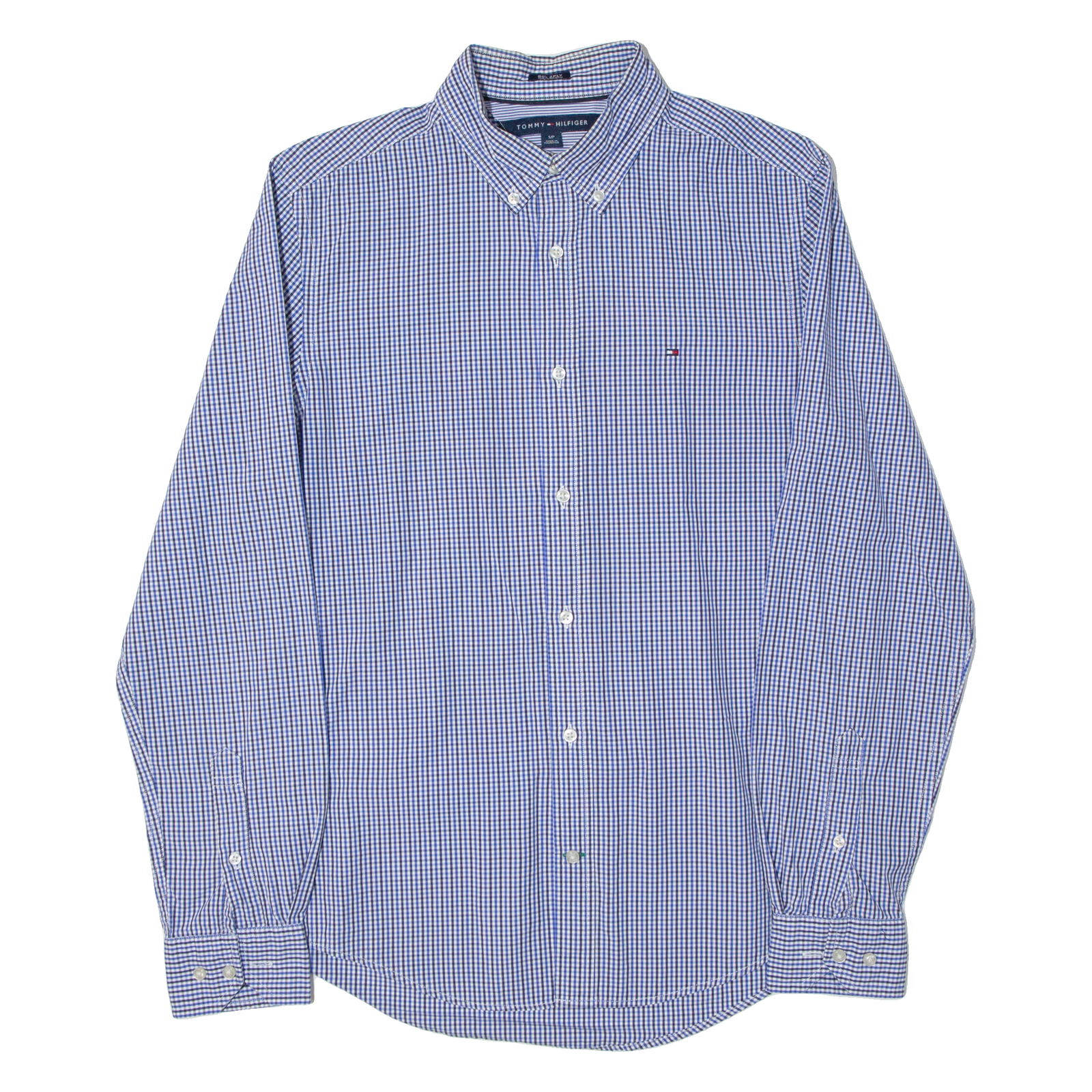 TOMMY HILFIGER Mens Shirt Blue Gingham Long Sleeve S Refurbished - N/A refurbished available on Cerqular