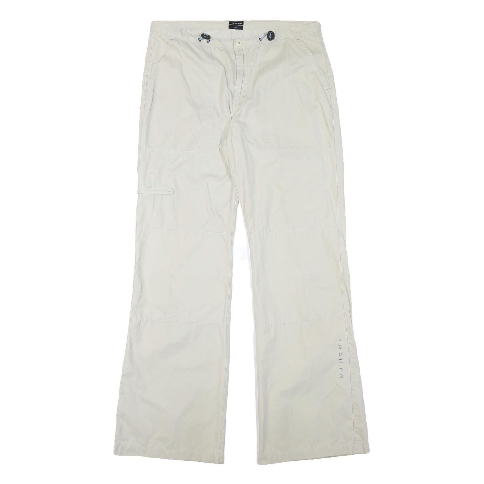 TRAILER Mens Polyester Blend Cream Relaxed Drawstring Trousers W33 L33 Casual Refurbished - N/A refurbished available on Cerqular