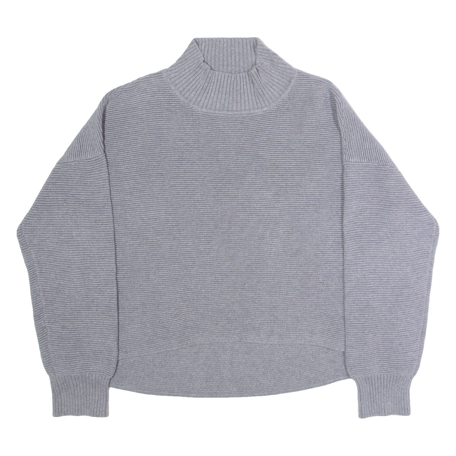 FRENCH CONNECTION Womens Jumper Grey High Neck Waffle Knit M Refurbished - N/A refurbished available on Cerqular