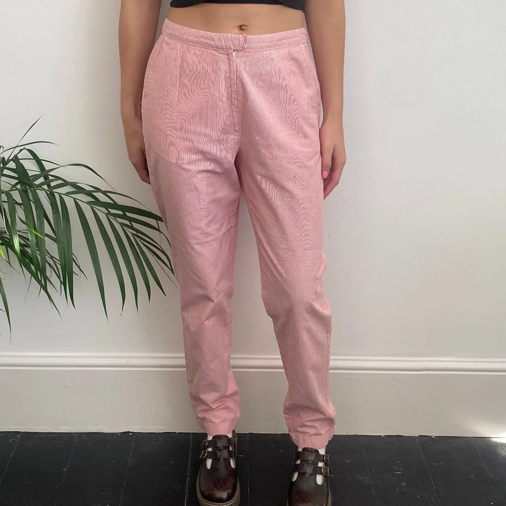 Buy Fendissime Striped Trousers - 28W UK 8 Red Cotton Refurbished - $32.15 Fendissime Striped Trousers - 28W UK 8 Red Cotton Refurbished - Thrifted (note: this is a term often used to describe second- refurbished available on Cerqular