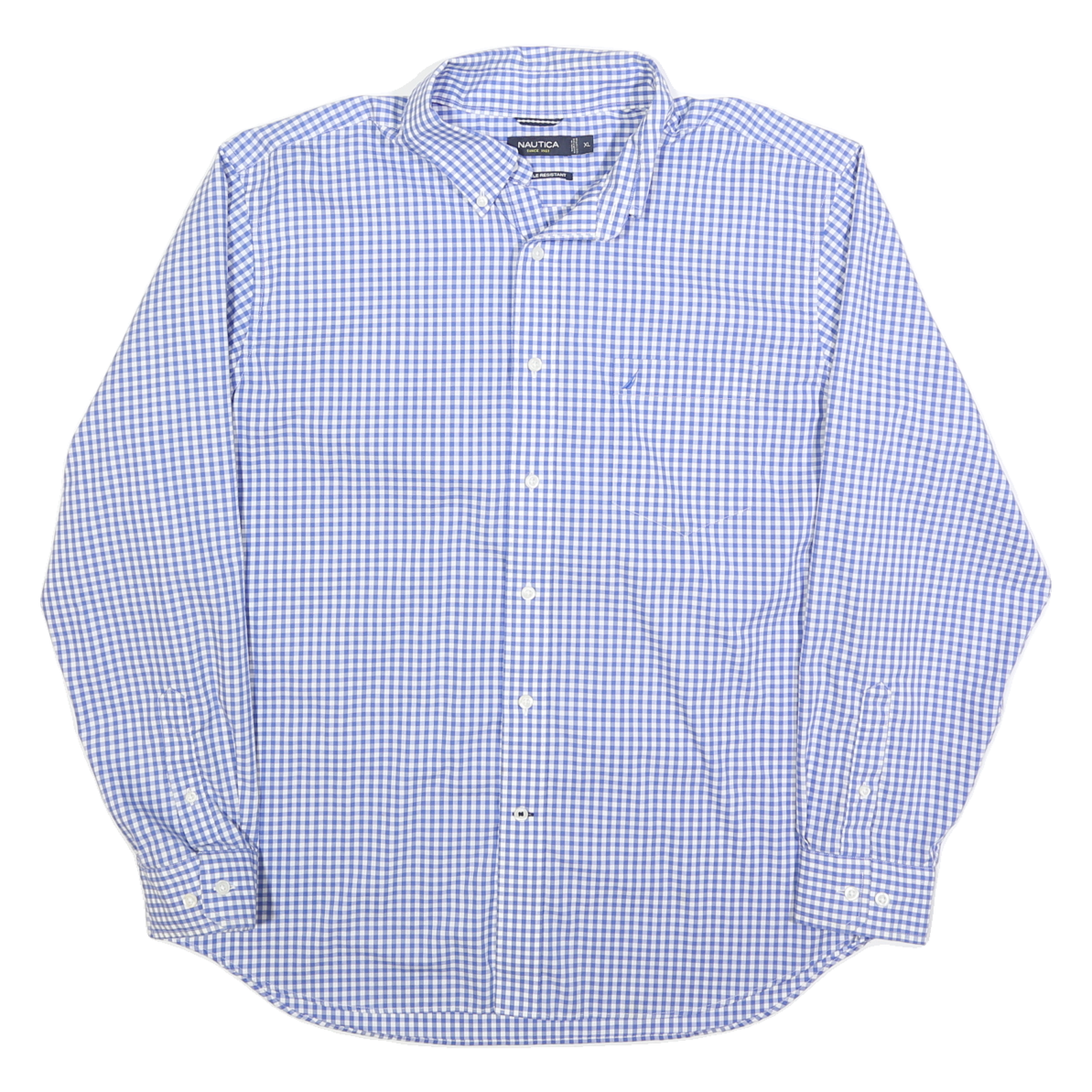 Buy NAUTICA Mens Blue & White Check Shirt XL Button Down Long Sleeve Classic Refurbished - $23.39 NAUTICA Mens Blue & White Check Shirt XL Button Down Long Sleeve Classic Refurbished - N/A refurbished available on Cerqular