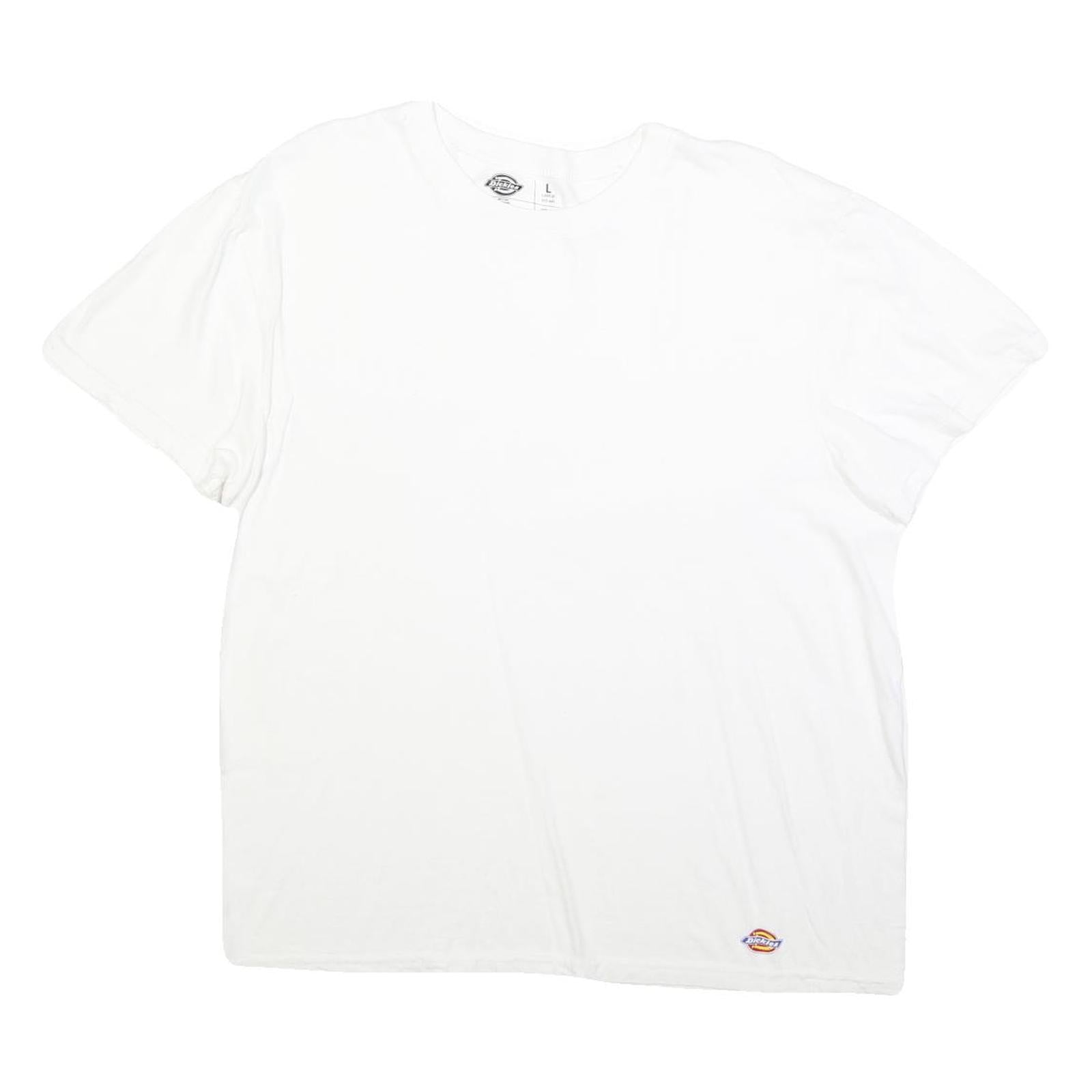DICKIES Mens White Jersey T-Shirt L Short Sleeve Crew Neck Plain Cotton Blend Refurbished - N/A refurbished available on Cerqular
