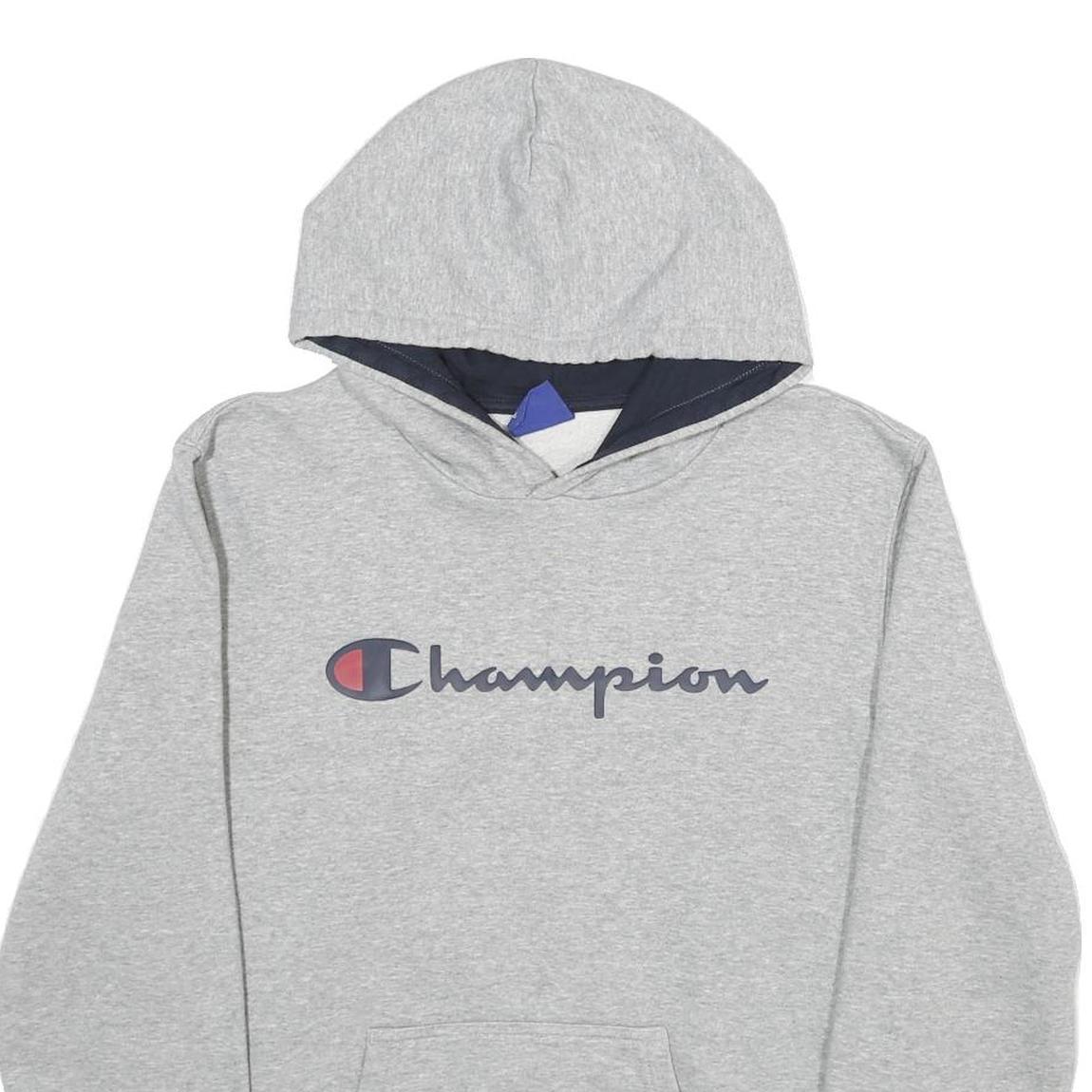 CHAMPION Mens Grey Hoodie M Cotton Blend Pullover Logo Sweatshirt Refurbished - N/A refurbished available on Cerqular