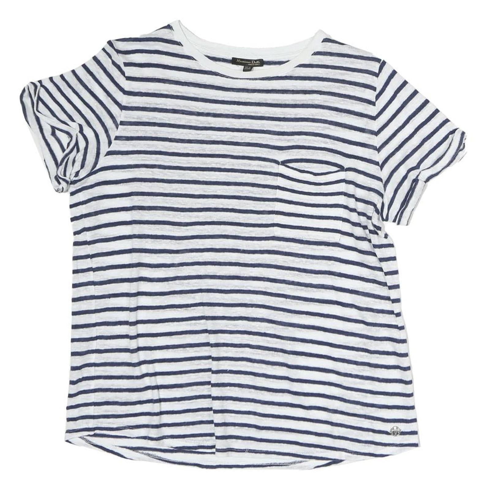 Buy MASSIMO DUTTI Womens White & Blue Striped Short Sleeve Crew Neck Top XS Casual Refurbished - $33.79 MASSIMO DUTTI Womens White & Blue Striped Short Sleeve Crew Neck Top XS Casual Refurbished - N/A refurbished available on Cerqular