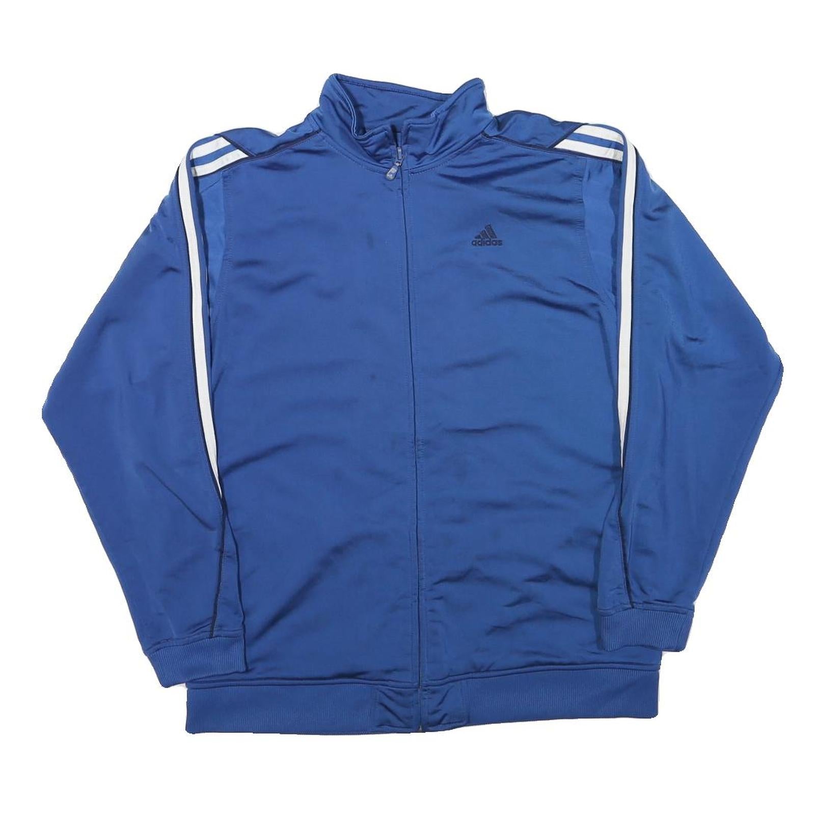 ADIDAS Mens Blue Zip Jacket M Polyester Blend Plain Sportswear Athletic Refurbished - N/A refurbished available on Cerqular