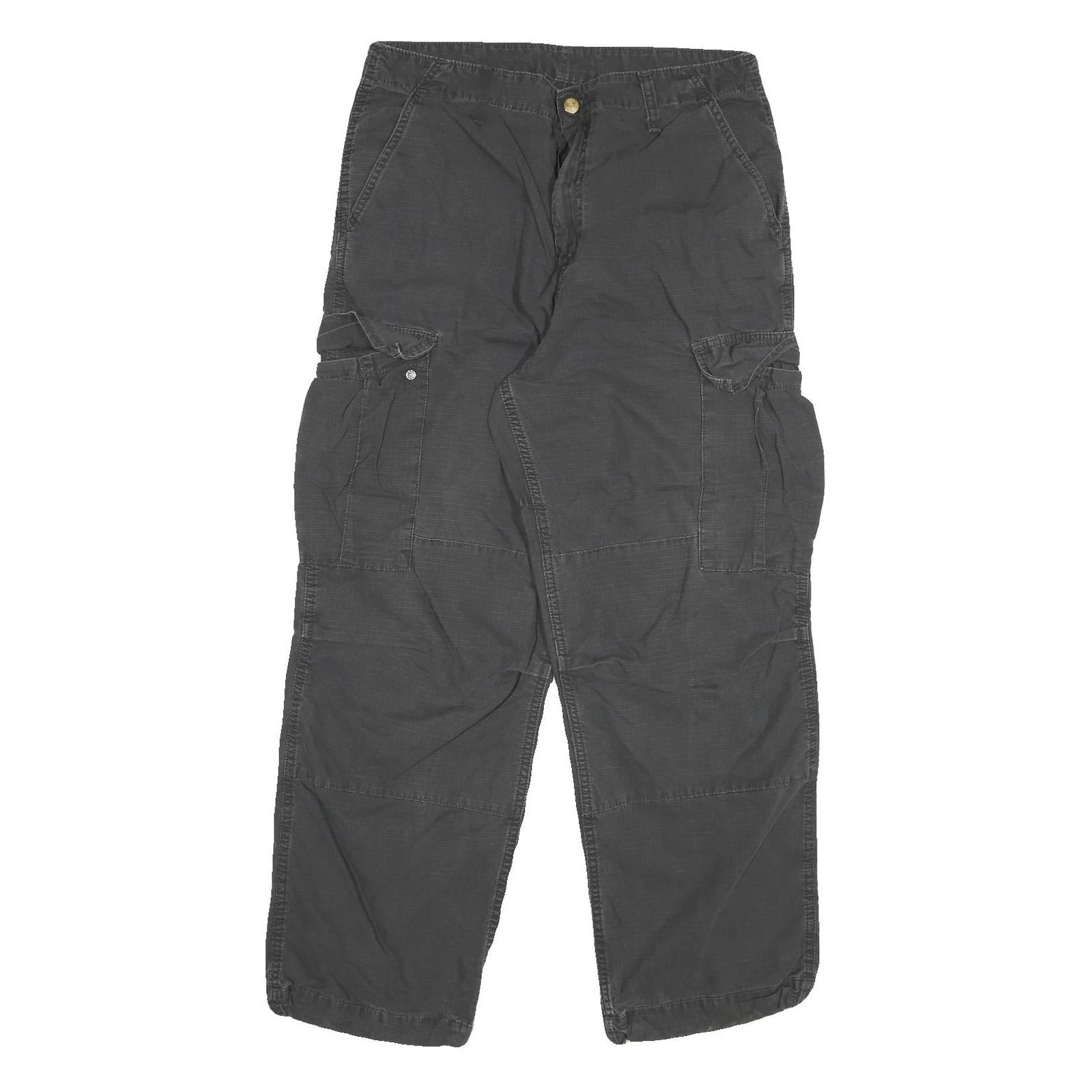 CARHARTT Mens Cotton Blend Relaxed Cargo Trousers Black W32 L28 Durable Workwear Refurbished - N/A refurbished available on Cerqular