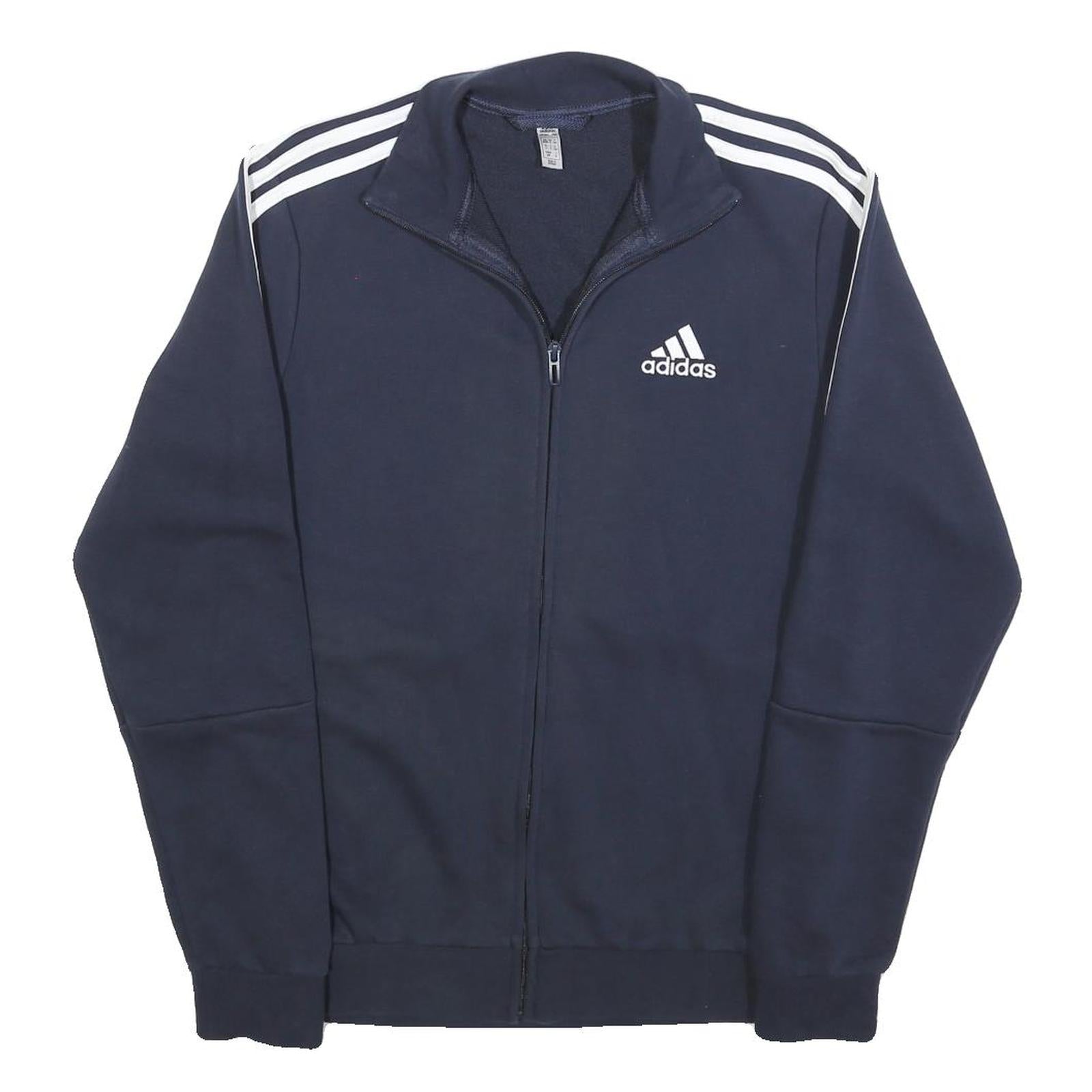 ADIDAS Mens Navy Blue Track Jacket S Cotton Sportswear Zip Zip-Up Refurbished - N/A refurbished available on Cerqular