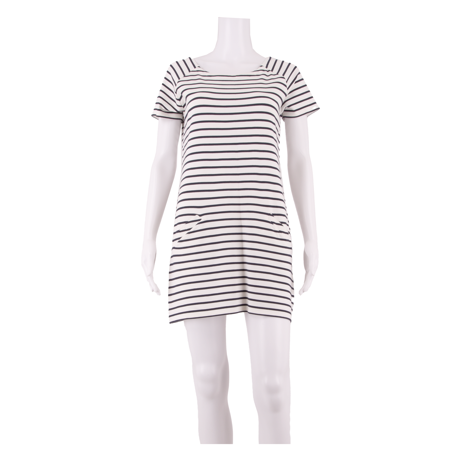 WHITE STUFF Womens Shift Dress White Striped Short Sleeve Knee Length UK 10 Refurbished - N/A refurbished available on Cerqular