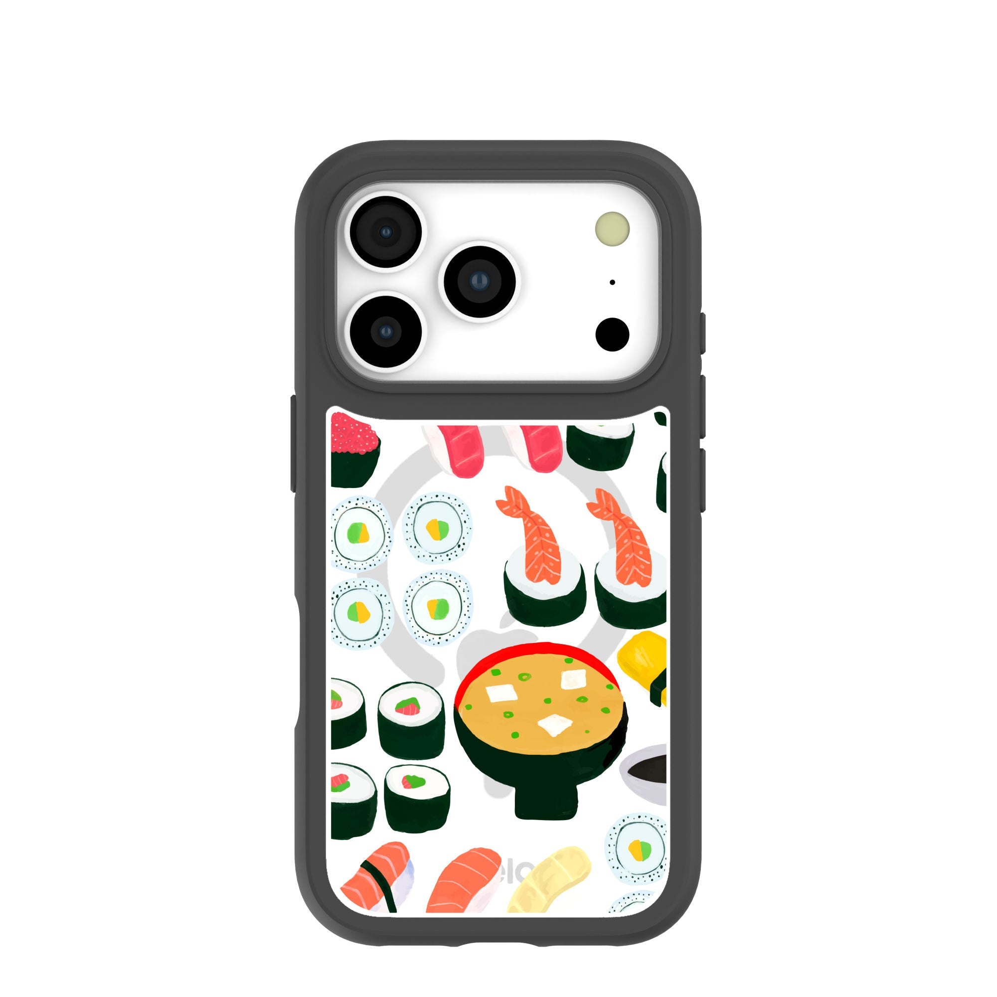 Clear Sushi Night iPhone 17 Pro Case With Noir Ridge (MagSafe included) Refurbished - Pela Case refurbished available on Cerqular