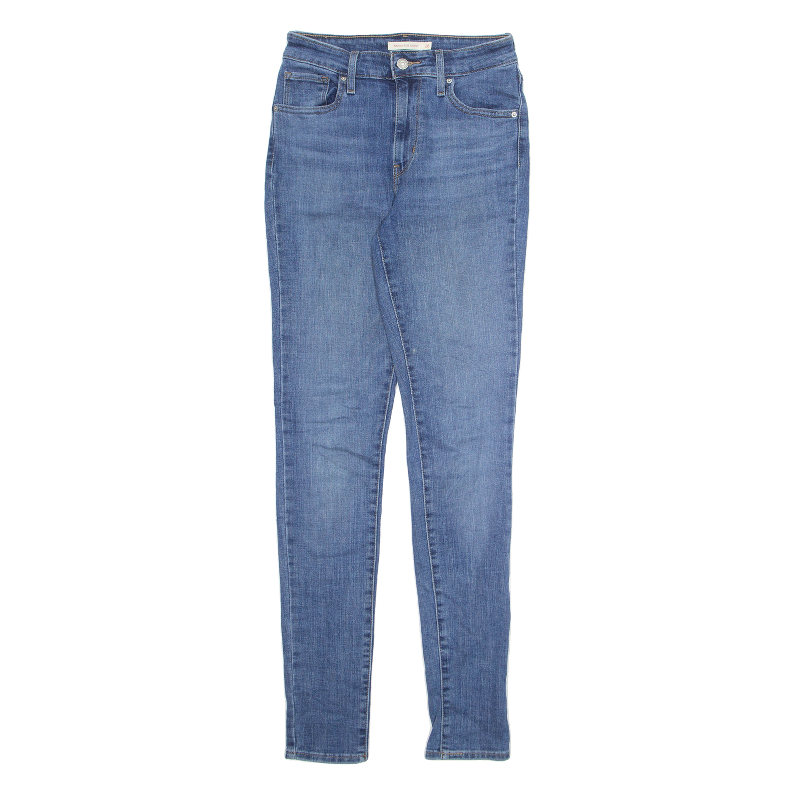 LEVI'S Womens Jeans Blue Regular Skinny Stone Wash W26 L32 Refurbished - N/A refurbished available on Cerqular