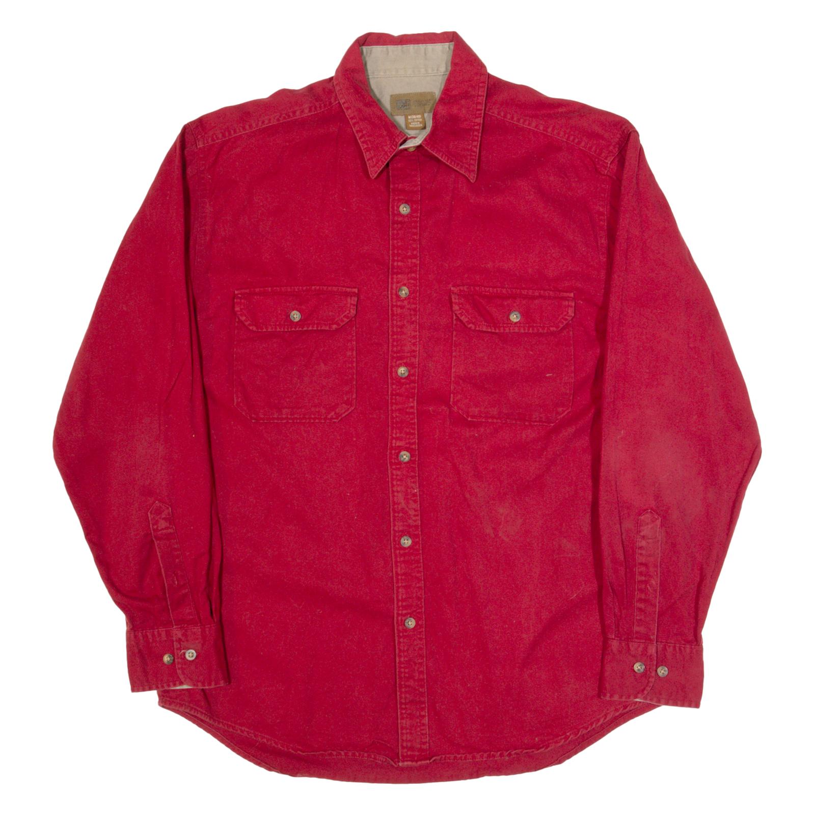 FADED GLORY Mens Plain Shirt Red Long Sleeve M Refurbished - N/A refurbished available on Cerqular