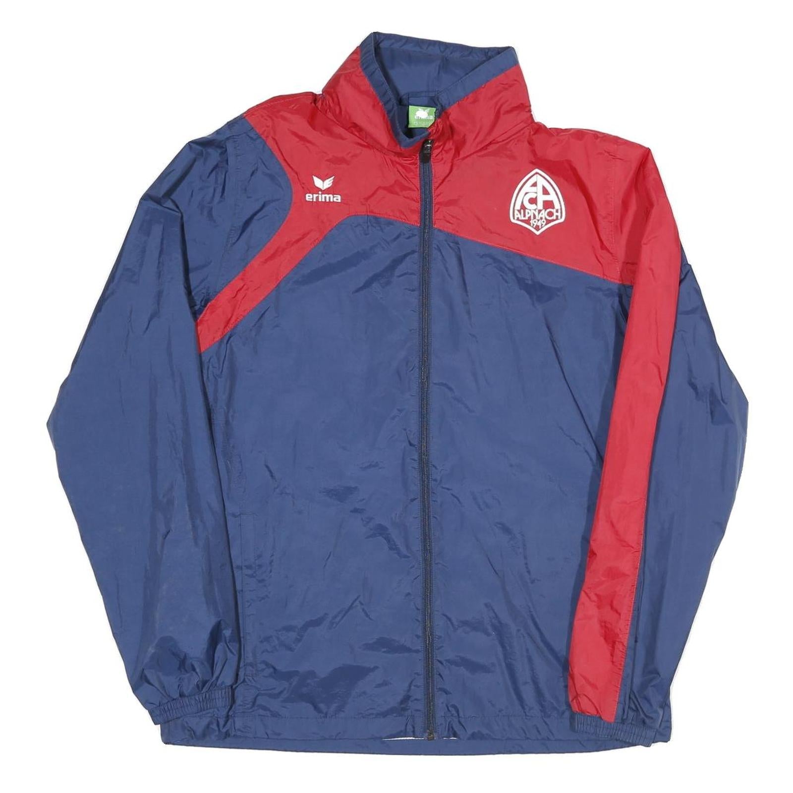 Mens Blue & Red Plain Erima Track Jacket M Polyester Blend Zip Refurbished - N/A refurbished available on Cerqular