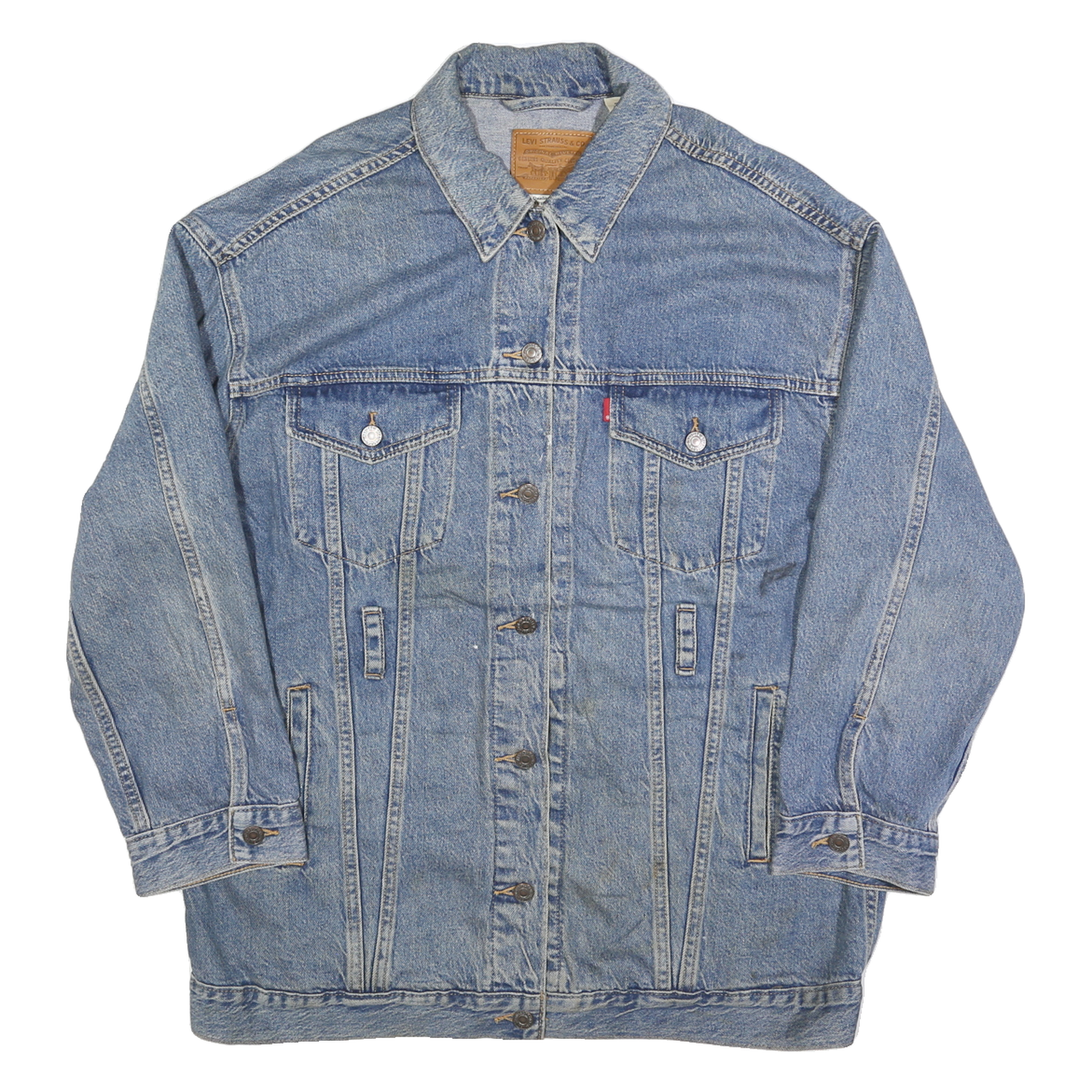 LEVI'S Mens Blue Denim Button Jacket S Cotton Classic Casual Outerwear Refurbished - N/A refurbished available on Cerqular