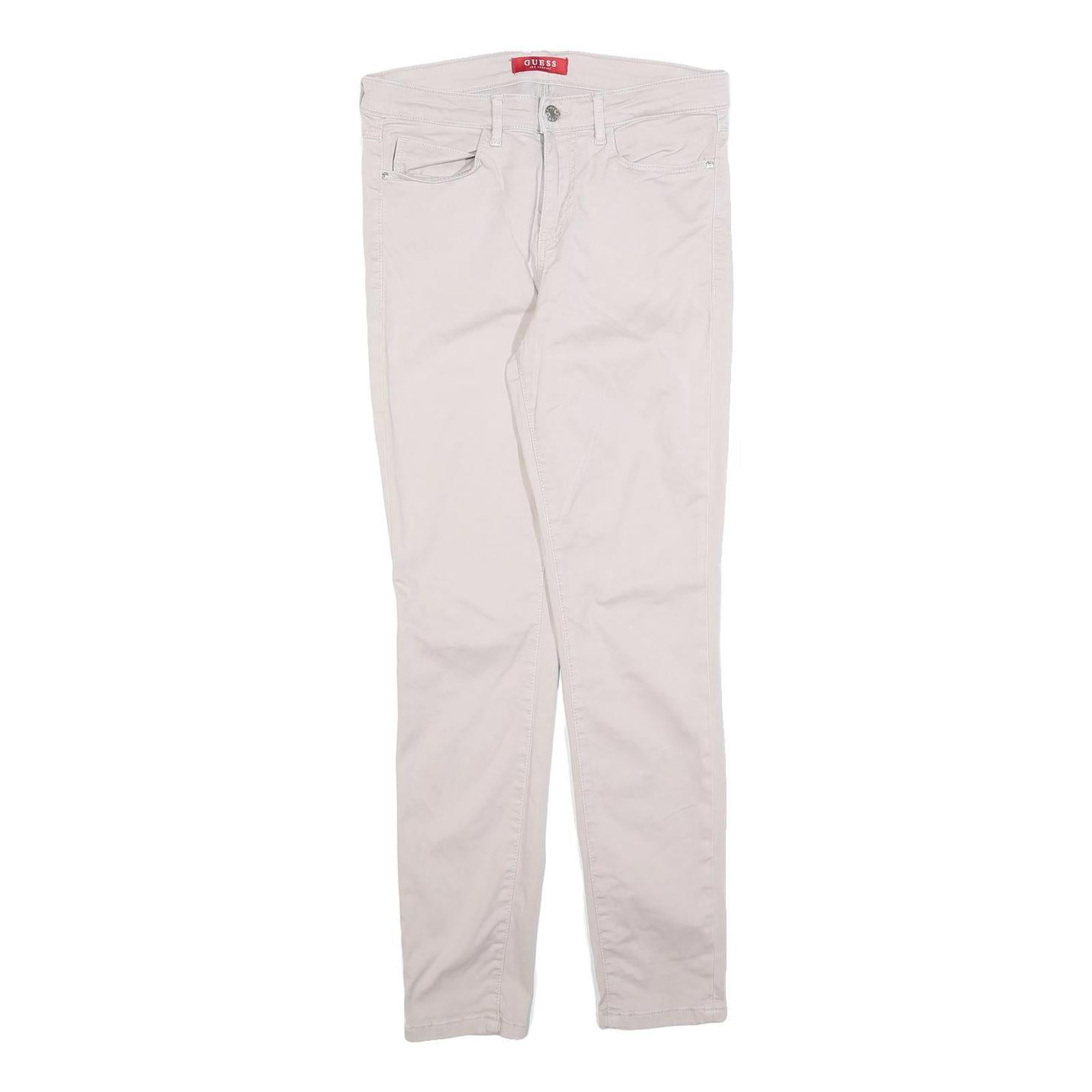GUESS Womens Cotton Blend Beige Slim Skinny Trousers W29 L28 Stylish Everyday Refurbished - N/A refurbished available on Cerqular
