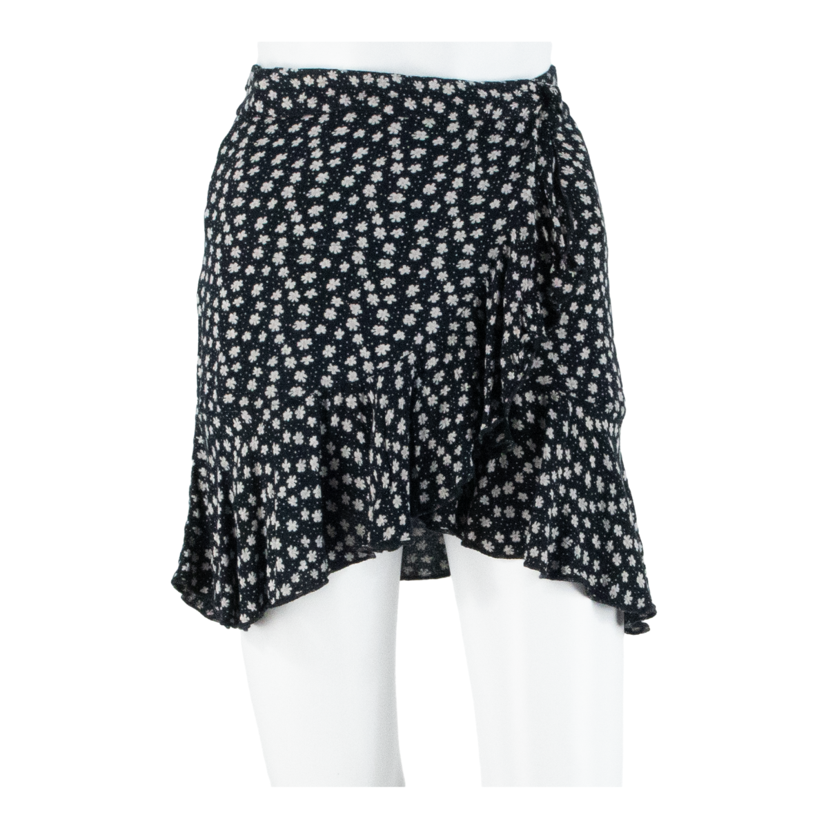 BLUE SEVEN Womens Wrap Skirt Black Short Floral S Refurbished - N/A refurbished available on Cerqular