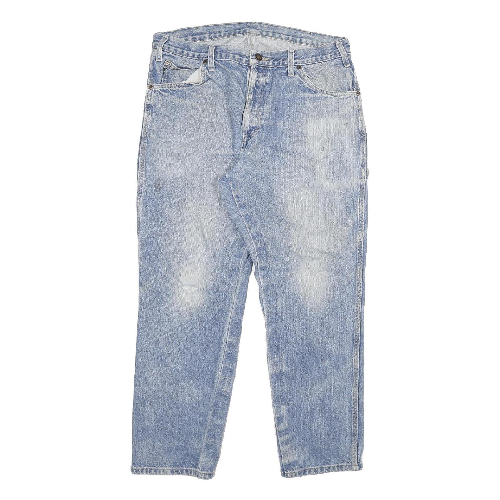 DICKIES Mens Blue Slim Jeans Denim Medium W34 L28 Workwear Zip Closure Refurbished - N/A refurbished available on Cerqular