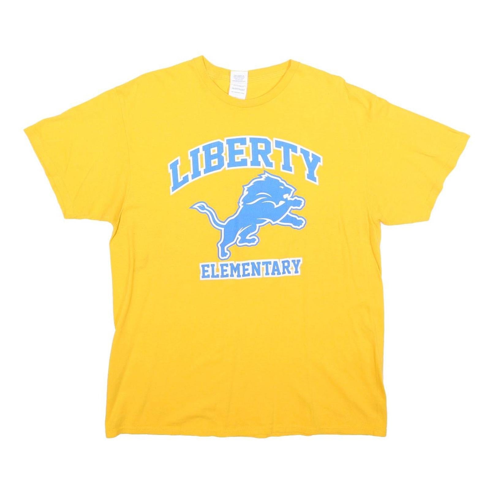 DELTA Mens Yellow Liberty Elementary Graphic T-Shirt L Crew Neck Short Sleeve Refurbished - N/A refurbished available on Cerqular