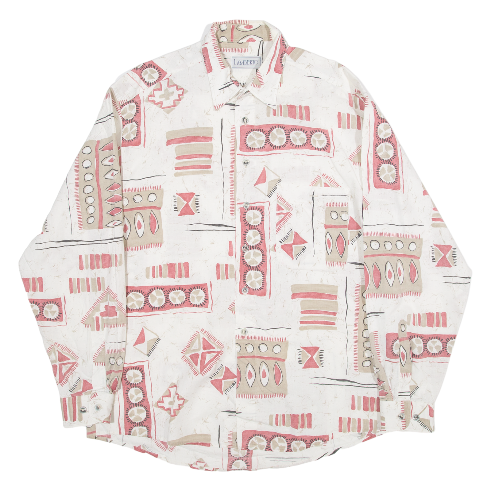 LAMBERTO Mens Shirt Pink Long Sleeve L Refurbished - N/A refurbished available on Cerqular
