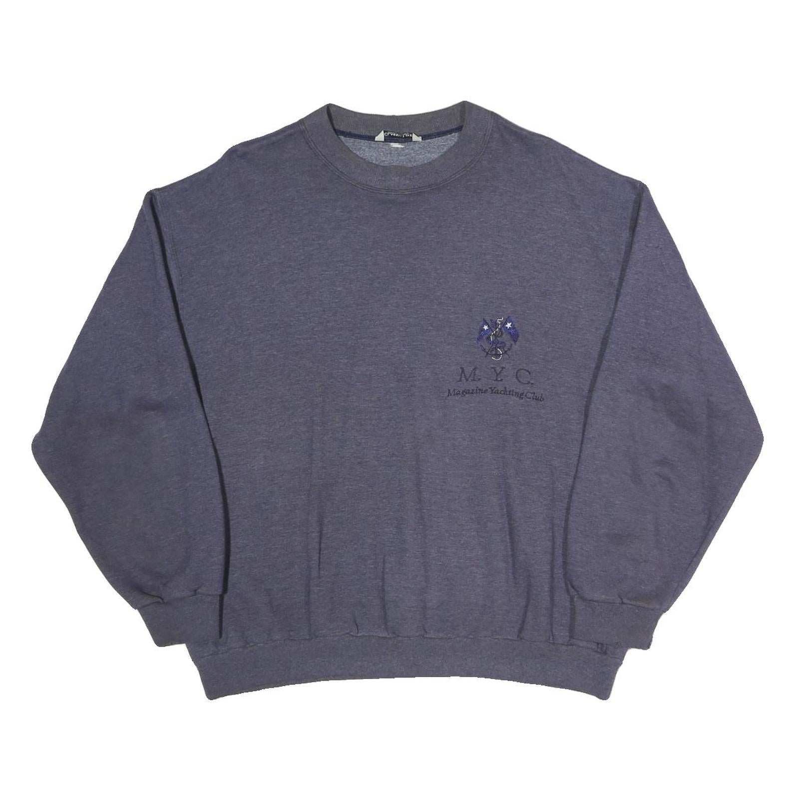 CLASSIC LINE Womens Blue Crew Neck Sweatshirt L Magazine Yachting Club Refurbished - N/A refurbished available on Cerqular