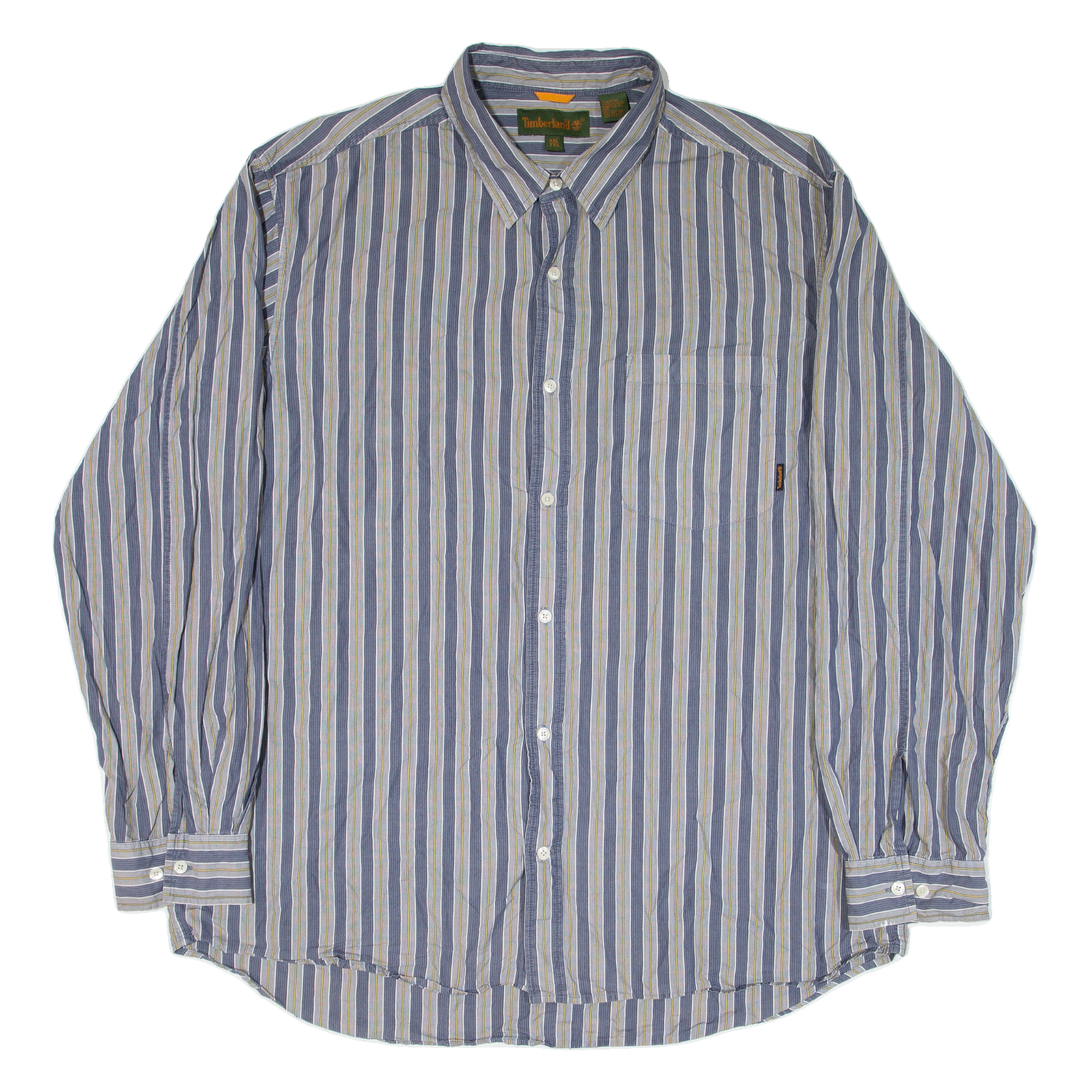 TIMBERLAND Mens Shirt Blue Striped Long Sleeve 2XL Refurbished - N/A refurbished available on Cerqular