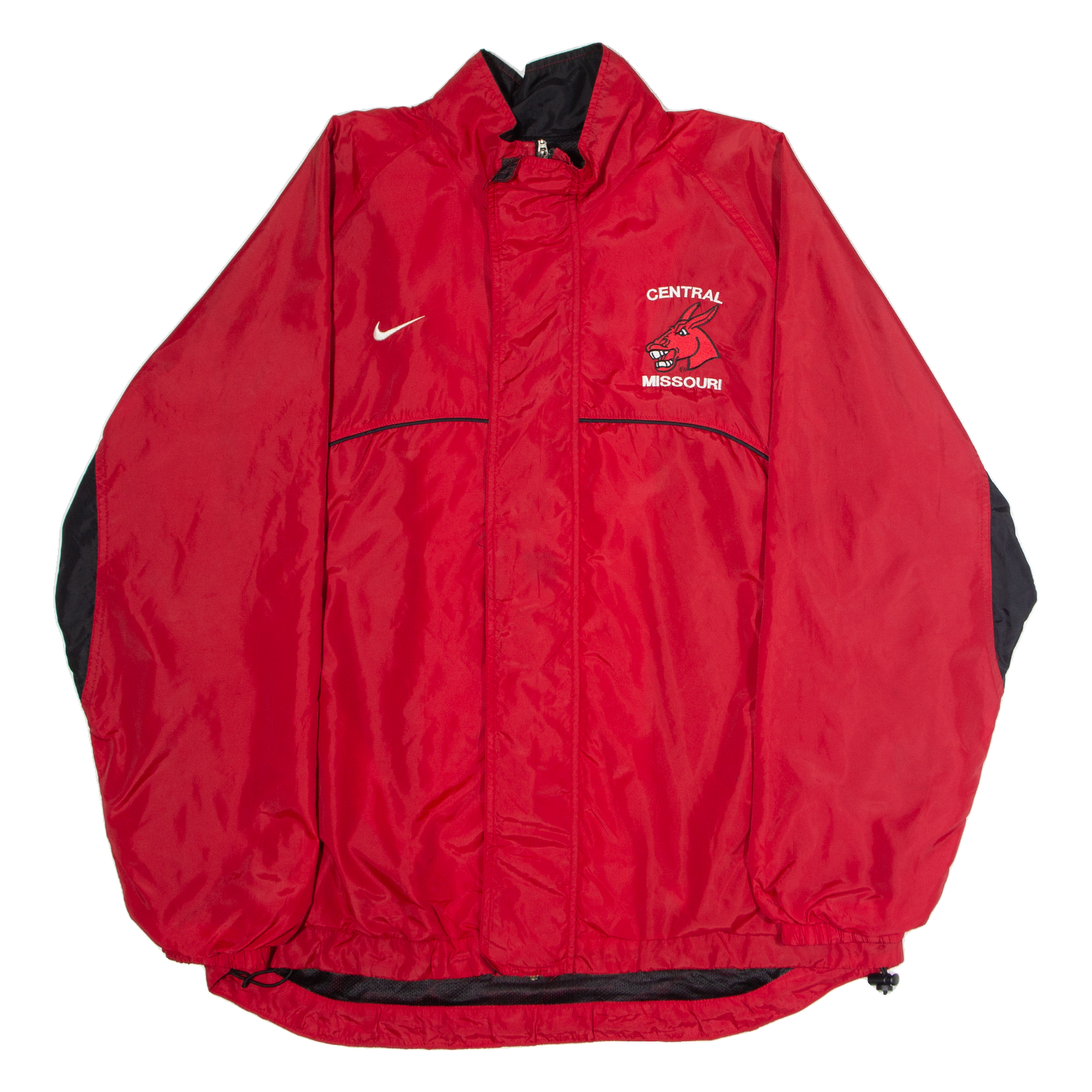 NIKE Central Missouri Mens Rain Jacket Red Nylon 90s USA Colourblock XL Refurbished - N/A refurbished available on Cerqular