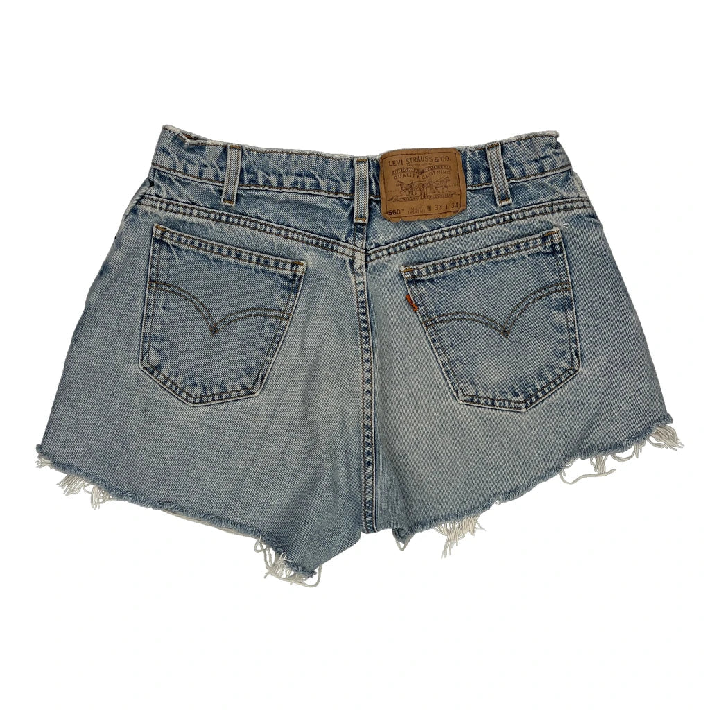 Levis Denim Shorts - 28W UK 8 Light Wash Cotton Refurbished - Thrifted (note: this is a term often used to describe second- refurbished available on Cerqular