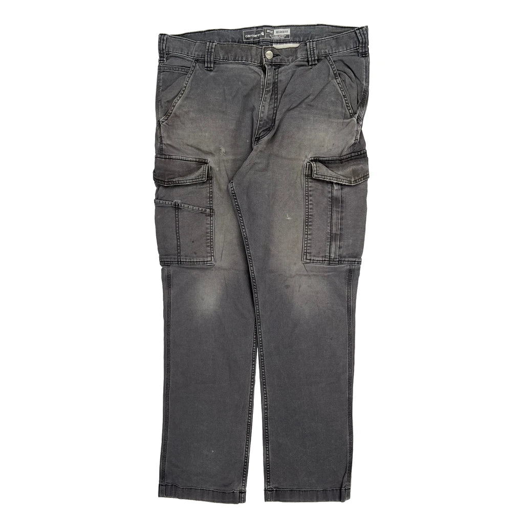 Carhartt Cargo Cargo Trousers - 36W 32L Grey Cotton Refurbished - Thrifted (note: this is a term often used to describe second- refurbished available on Cerqular