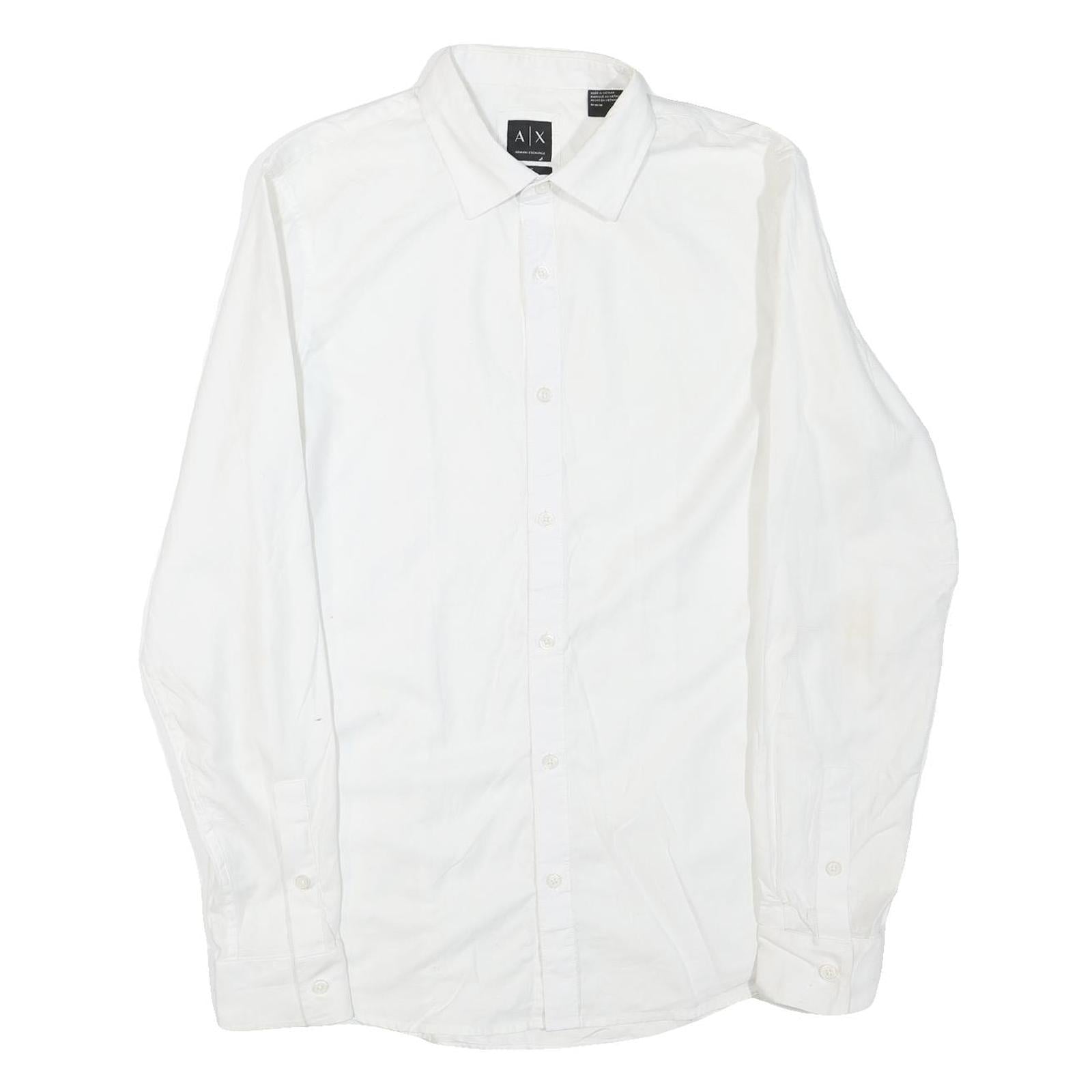 ARMANI EXCHANGE Mens White Shirt M Cotton Button Down Long Sleeve Casual Refurbished - N/A refurbished available on Cerqular