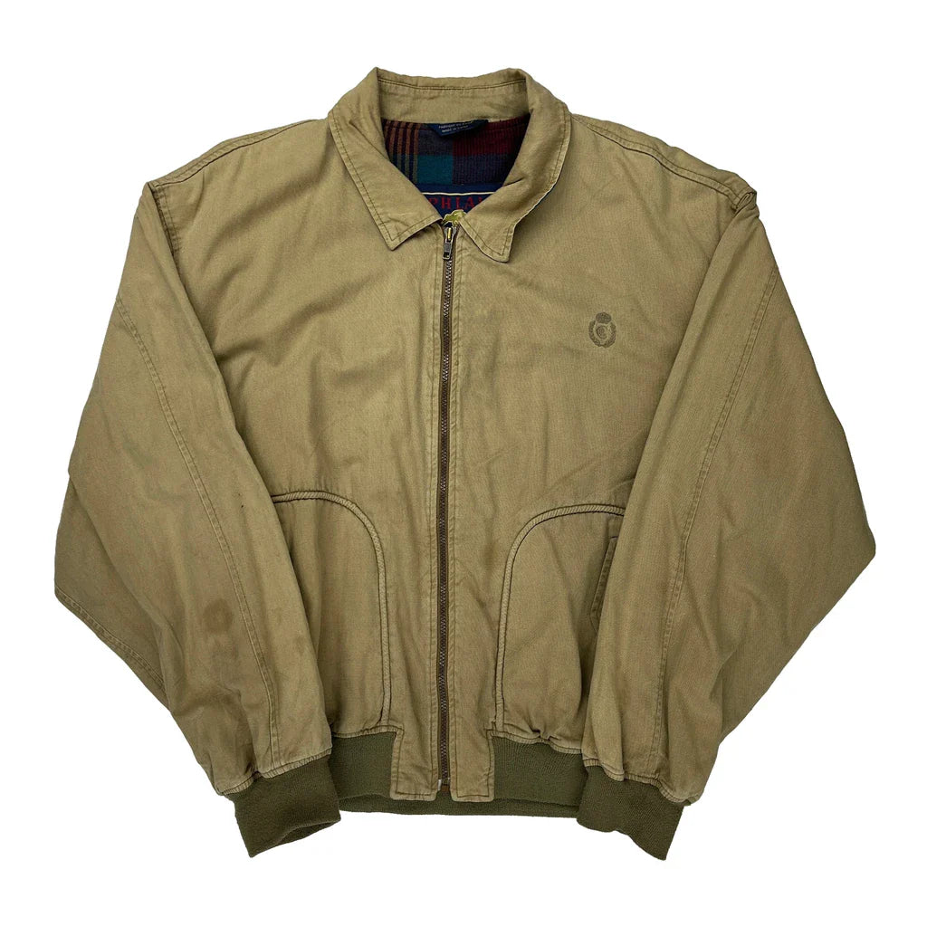 Ralph Lauren Harrington Jacket - Medium Beige Cotton Refurbished - Thrifted (note: this is a term often used to describe second- refurbished available on Cerqular