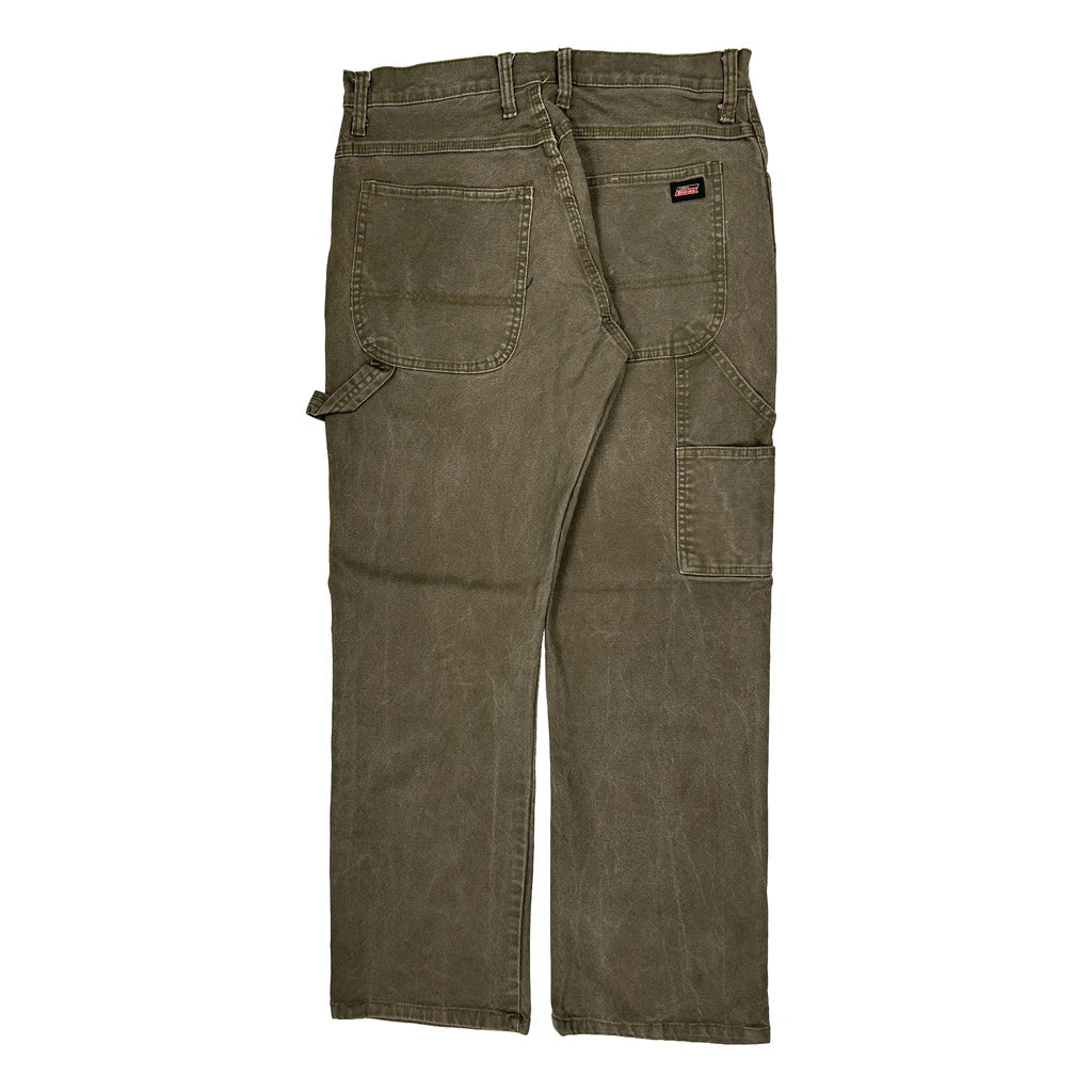 Dickies Carpenter Trousers - 32W 31L Brown Cotton Refurbished - Thrifted (note: this is a term often used to describe second- refurbished available on Cerqular