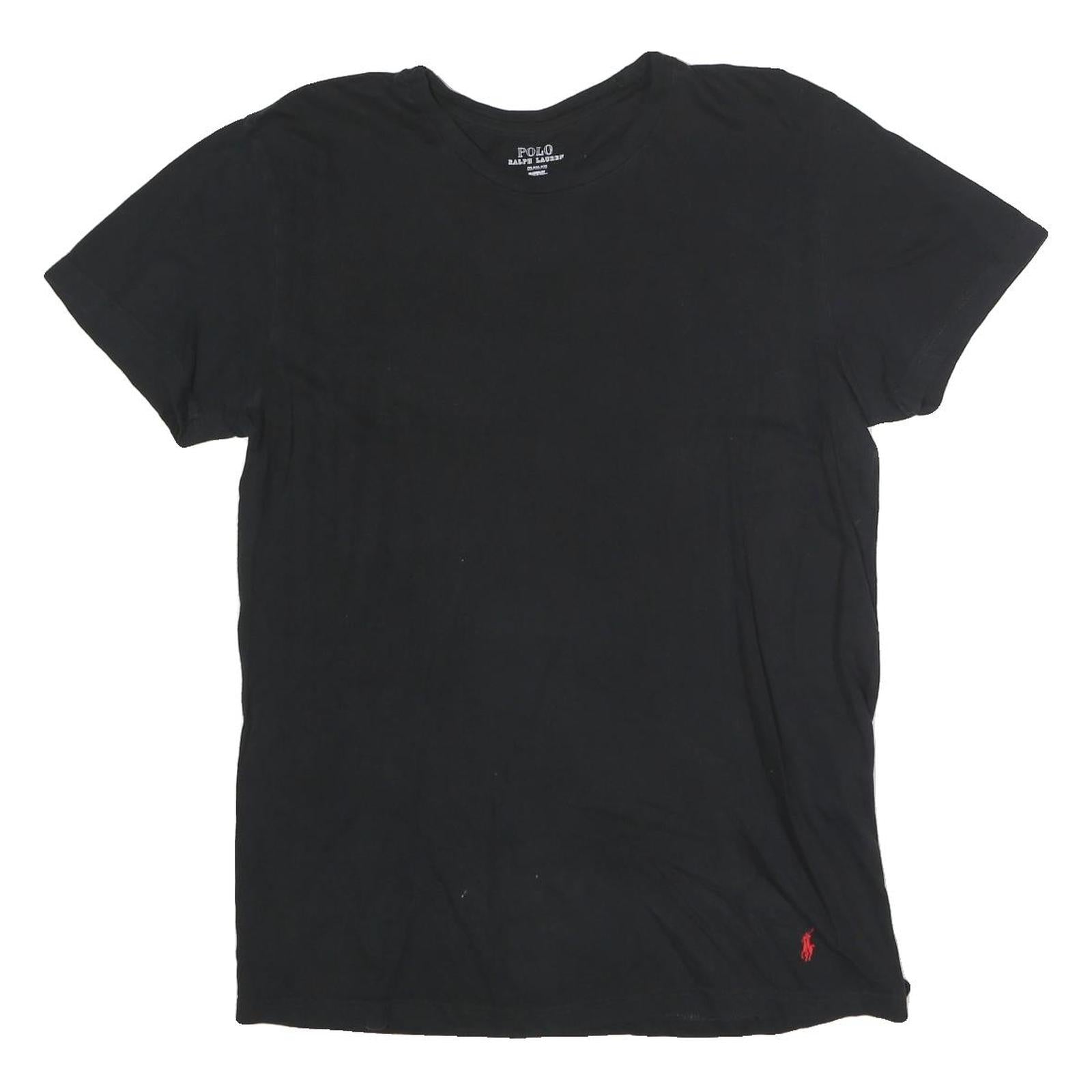 POLO RALPH LAUREN Mens Black T-Shirt M Short Sleeve Crew Neck Classic Cotton Refurbished - N/A refurbished available on Cerqular