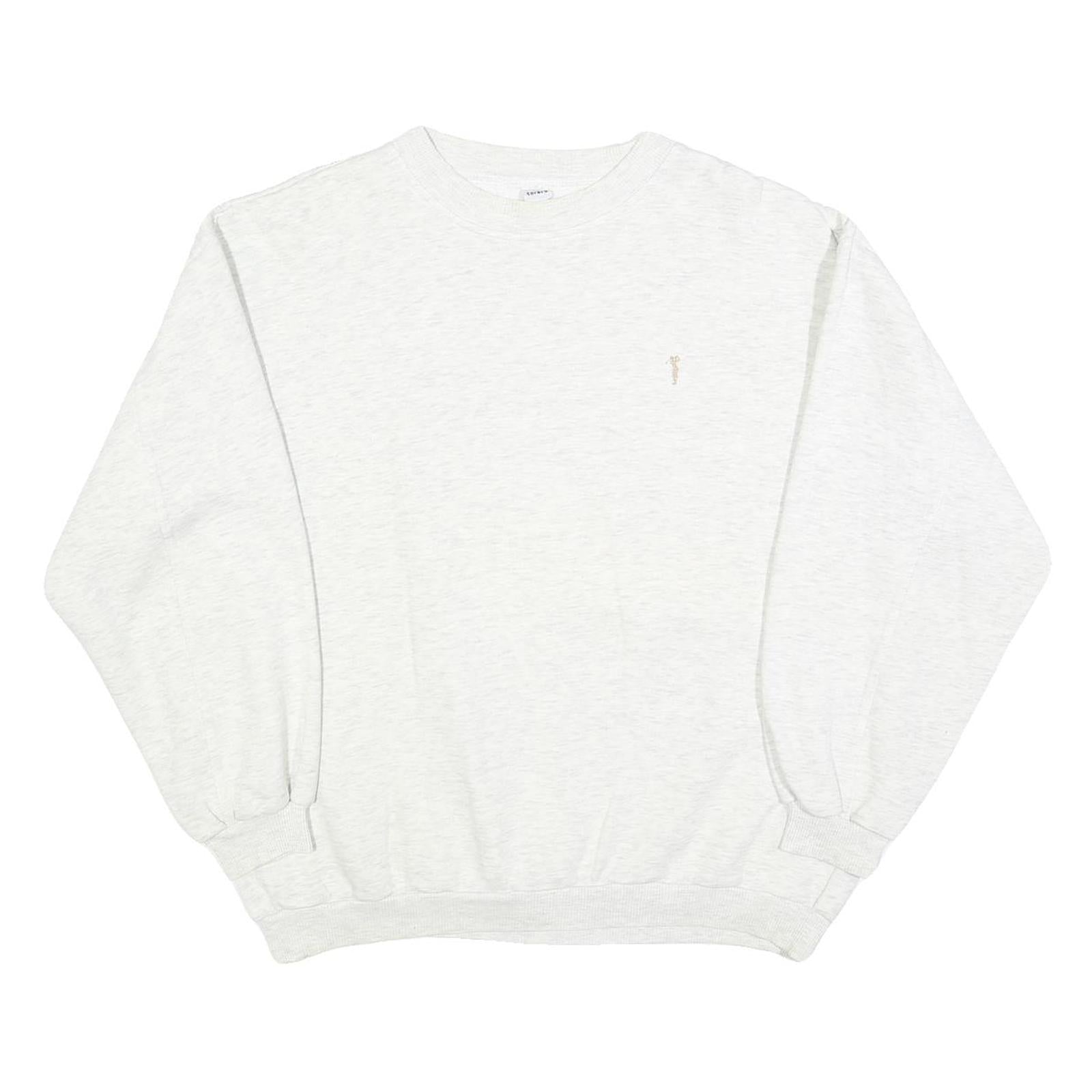 TORERO Mens White Cotton Blend Crew Neck M Classic Sweatshirt Pullover Refurbished - N/A refurbished available on Cerqular