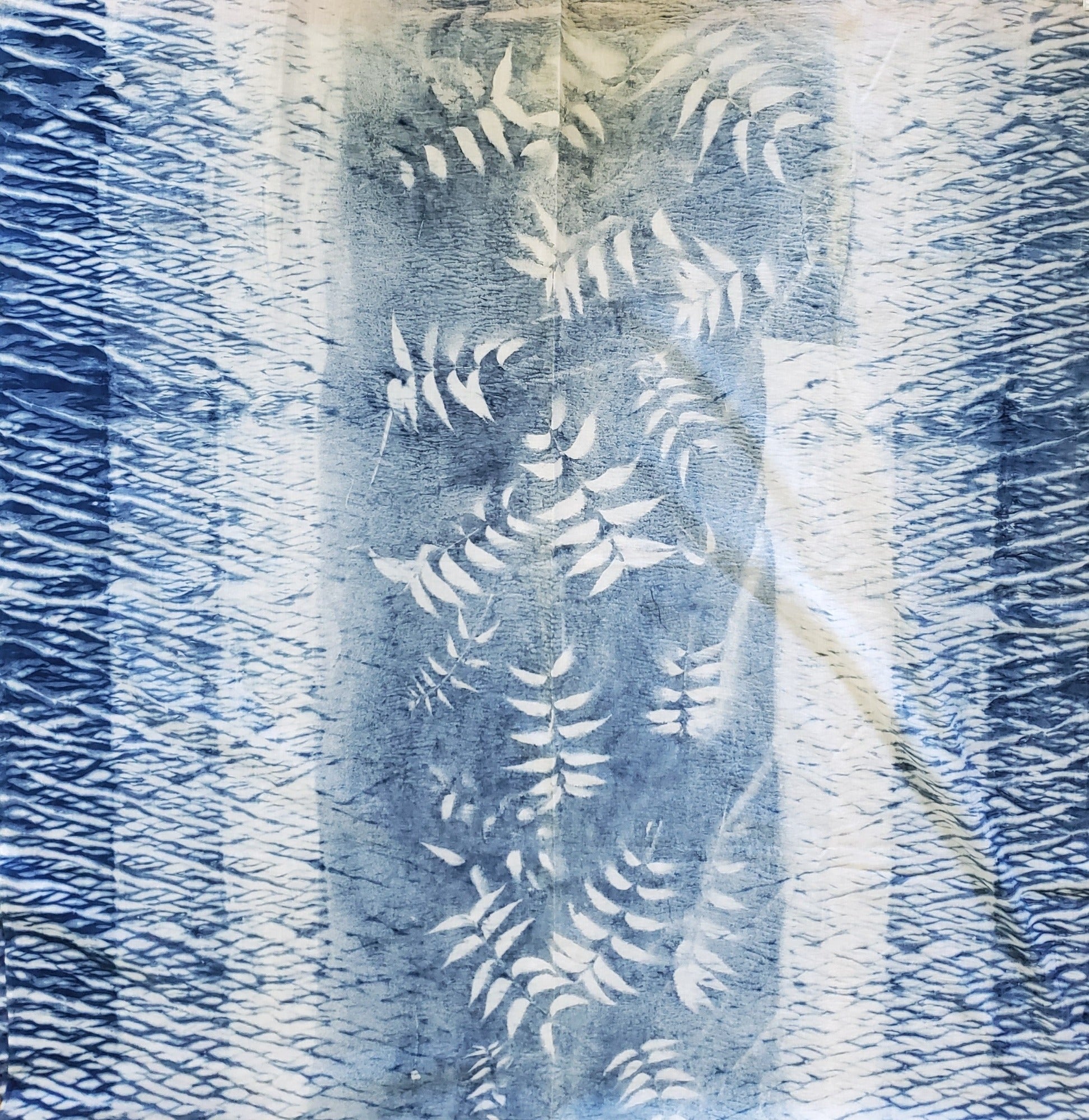 Indigo Dyed Hand Printed Cotton Fabric | Style: OM Indigo Refurbished - N/A refurbished available on Cerqular