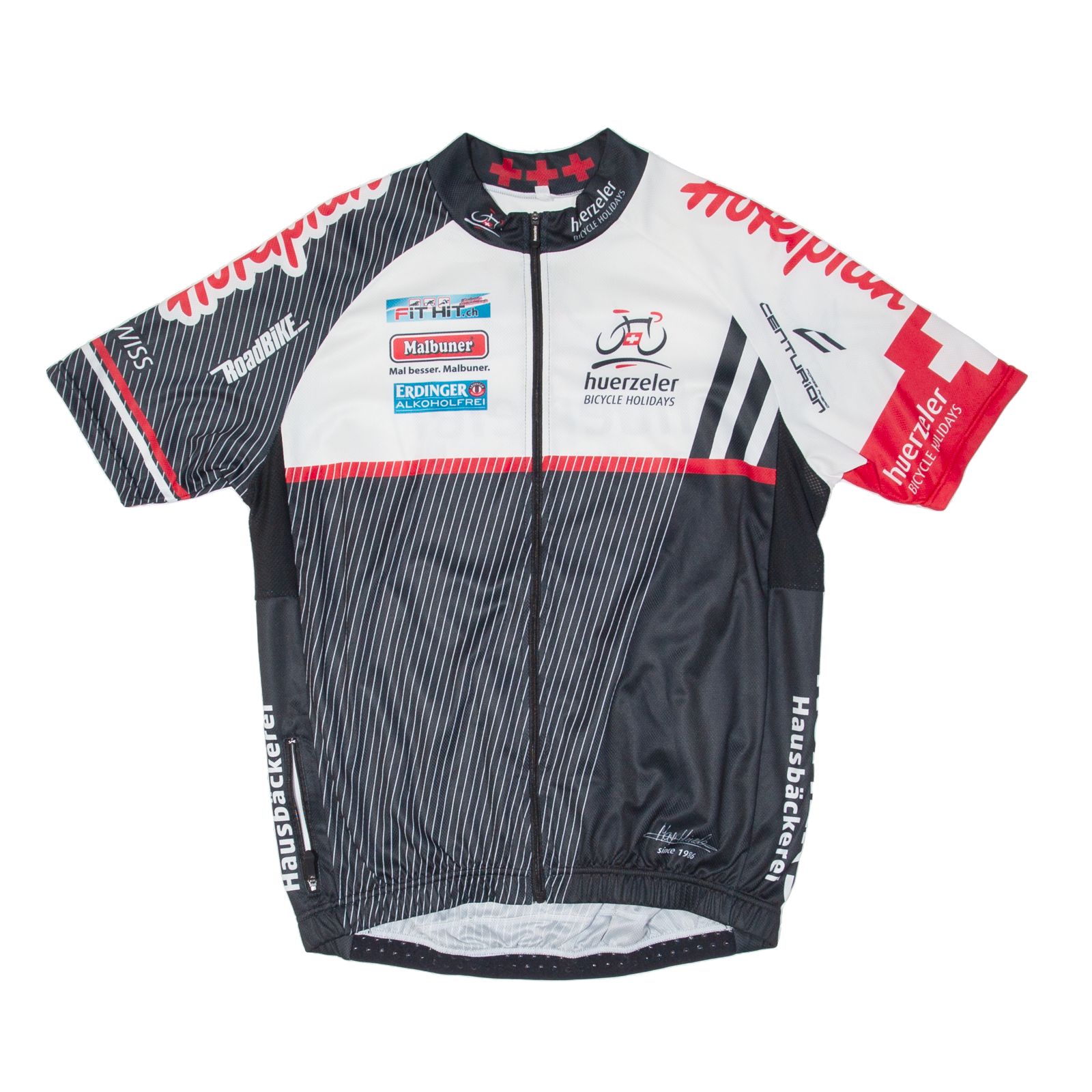 HUERZELER Cycling Full Zip Mens Jersey Black L Refurbished - N/A refurbished available on Cerqular