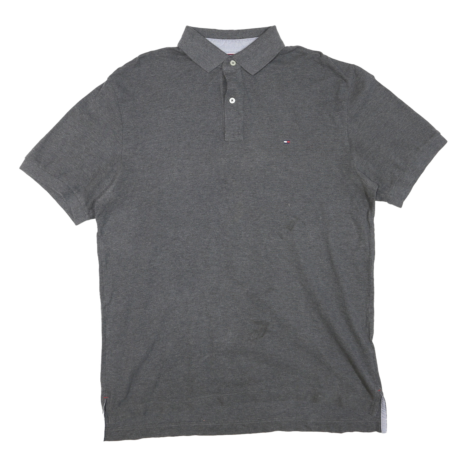 TOMMY HILFIGER Mens Grey Short Sleeve Plain Polo Shirt L Classic Casual Refurbished - N/A refurbished available on Cerqular