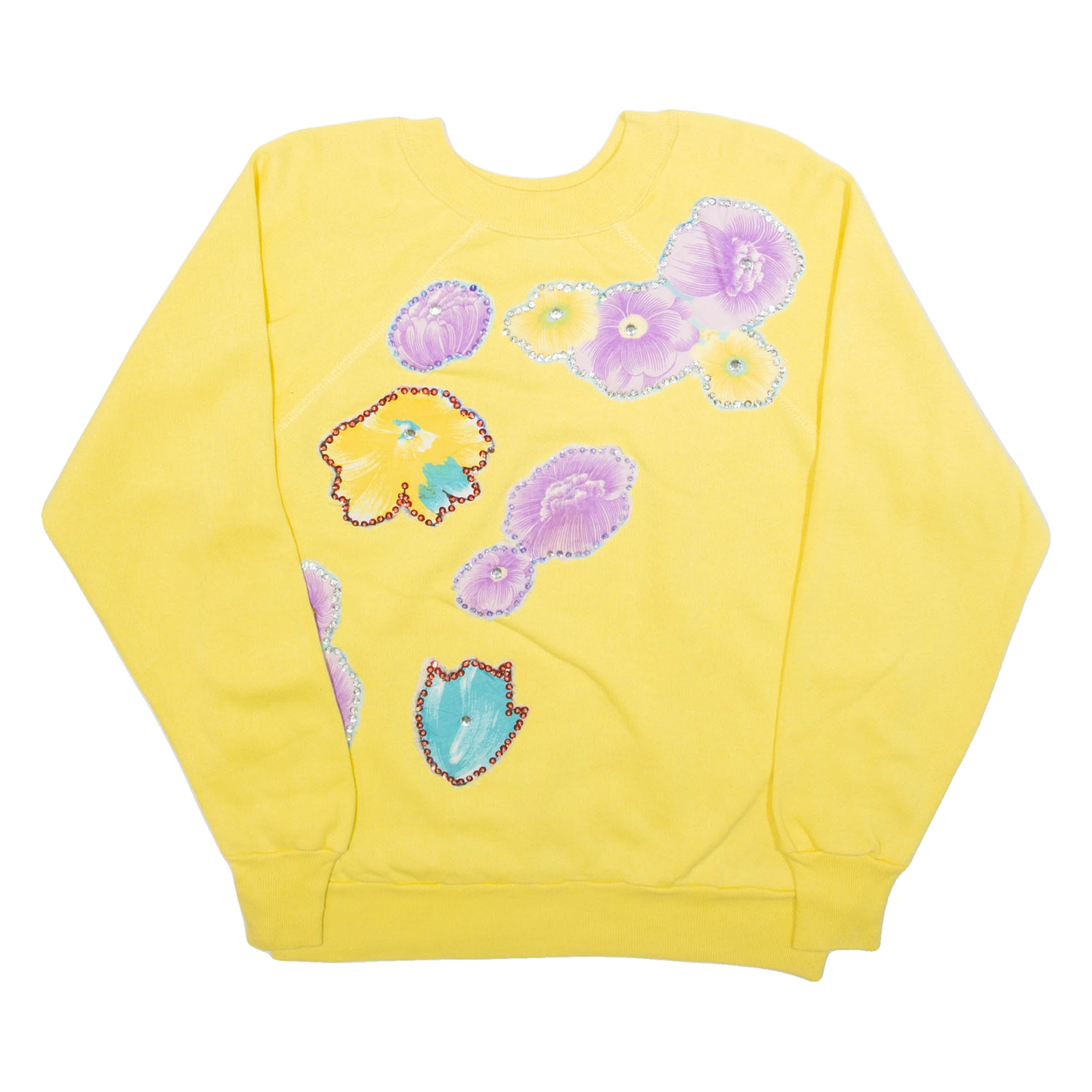 ULTRA SWEATS Flowers Womens Sweatshirt Yellow M Refurbished - N/A refurbished available on Cerqular